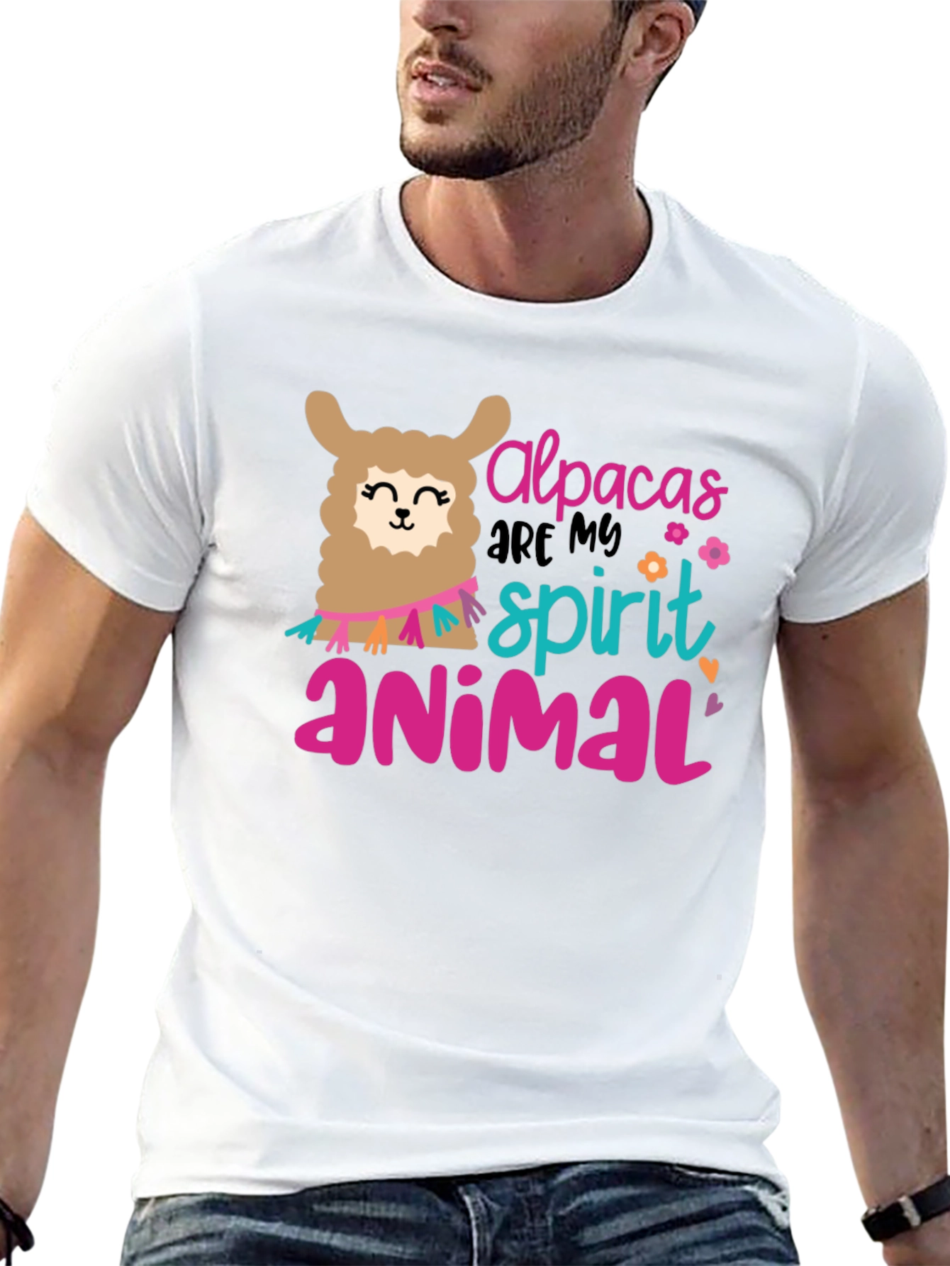 Alpacas Are My Spirit Animal Black T-Shirt