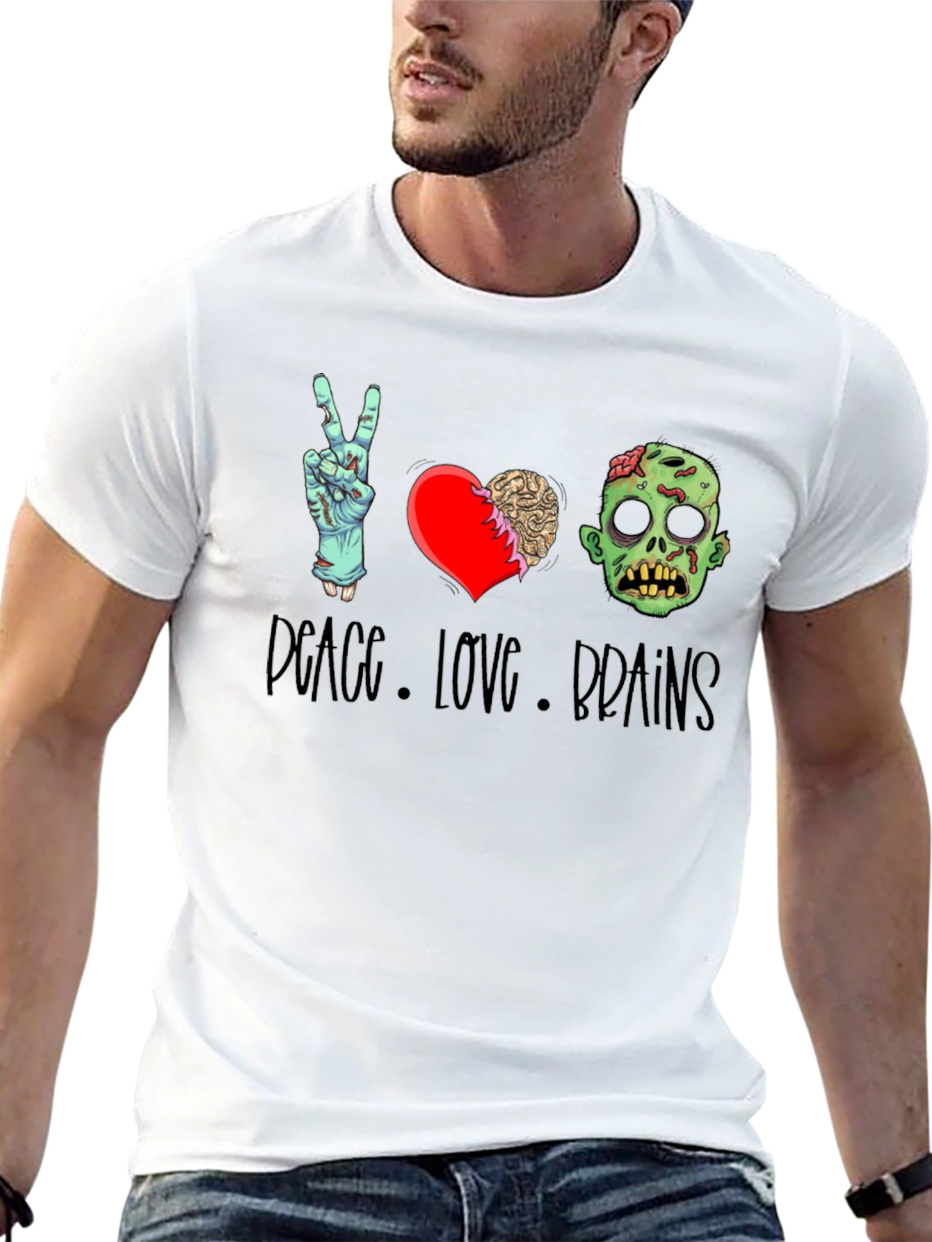 Peace Love Brains Graphic Tee