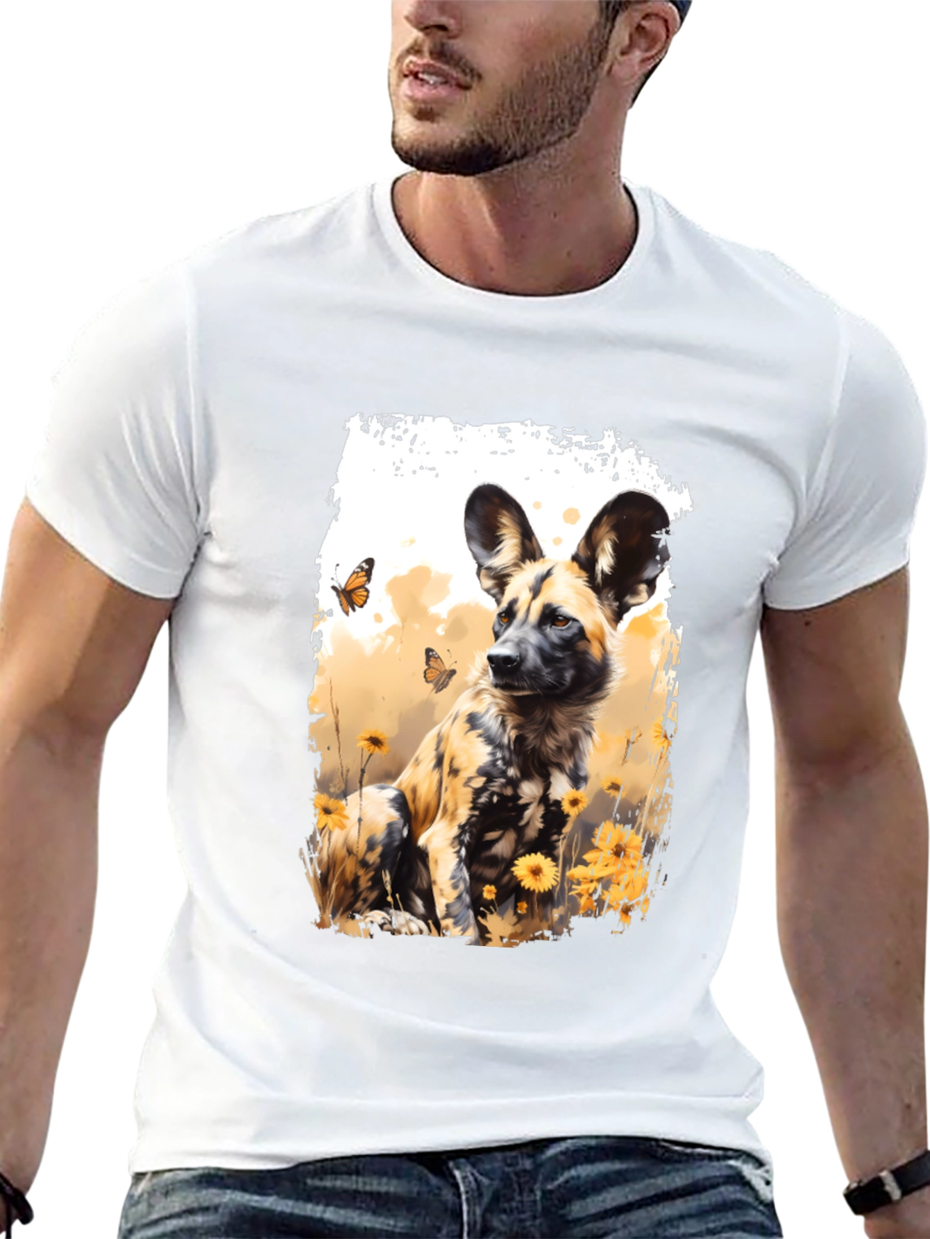 African Painted Dog Art T-Shirt – Wildlife Graphic Tee Gift