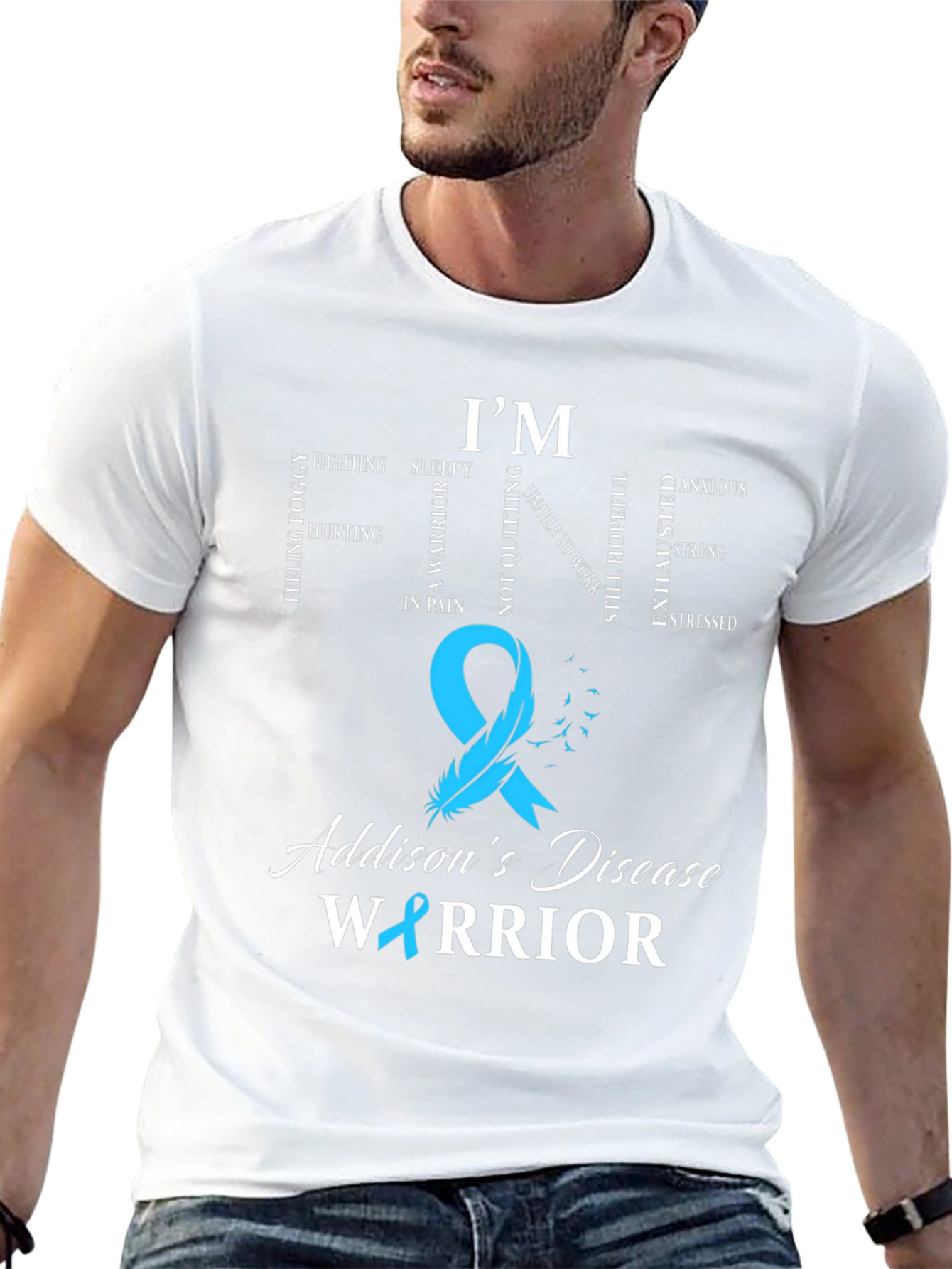Addisons Disease Warrior T-Shirt - Teal Ribbon Awareness