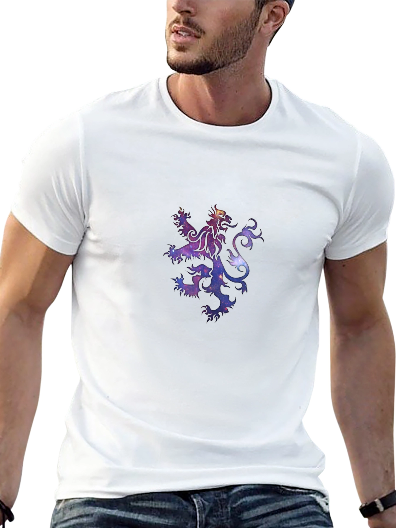 Galaxy Lion Crest Black T-Shirt