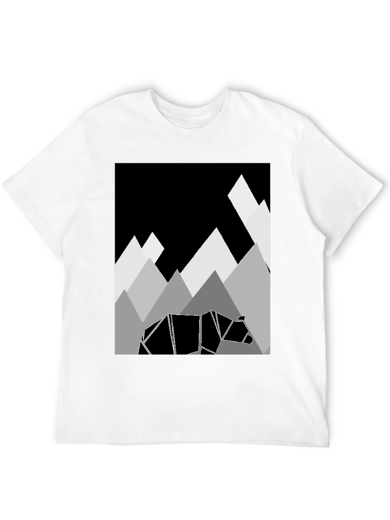 Geometric Bear & Mountain Graphic Tee
