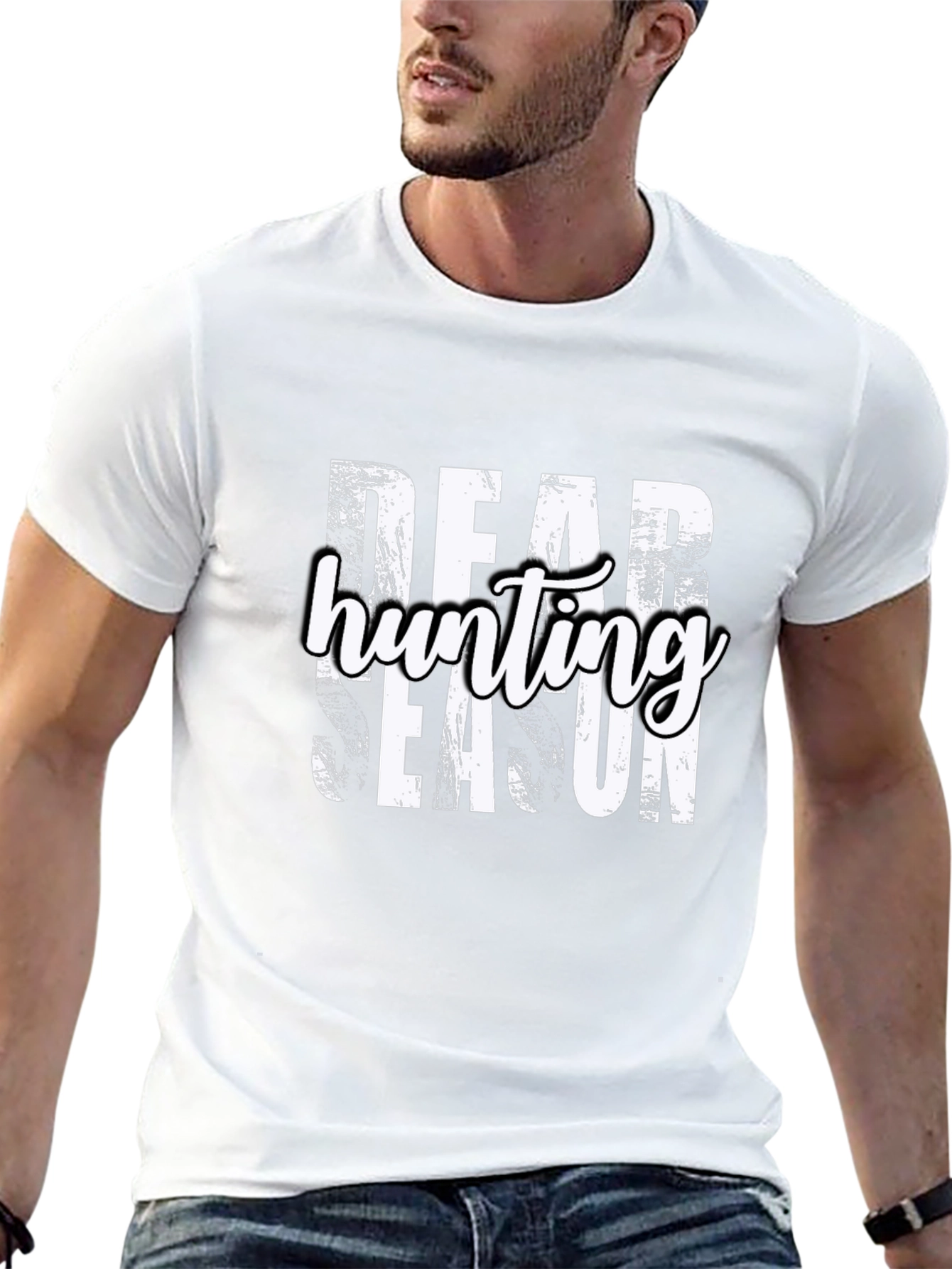 Dear Hunting Season Black Graphic Tee