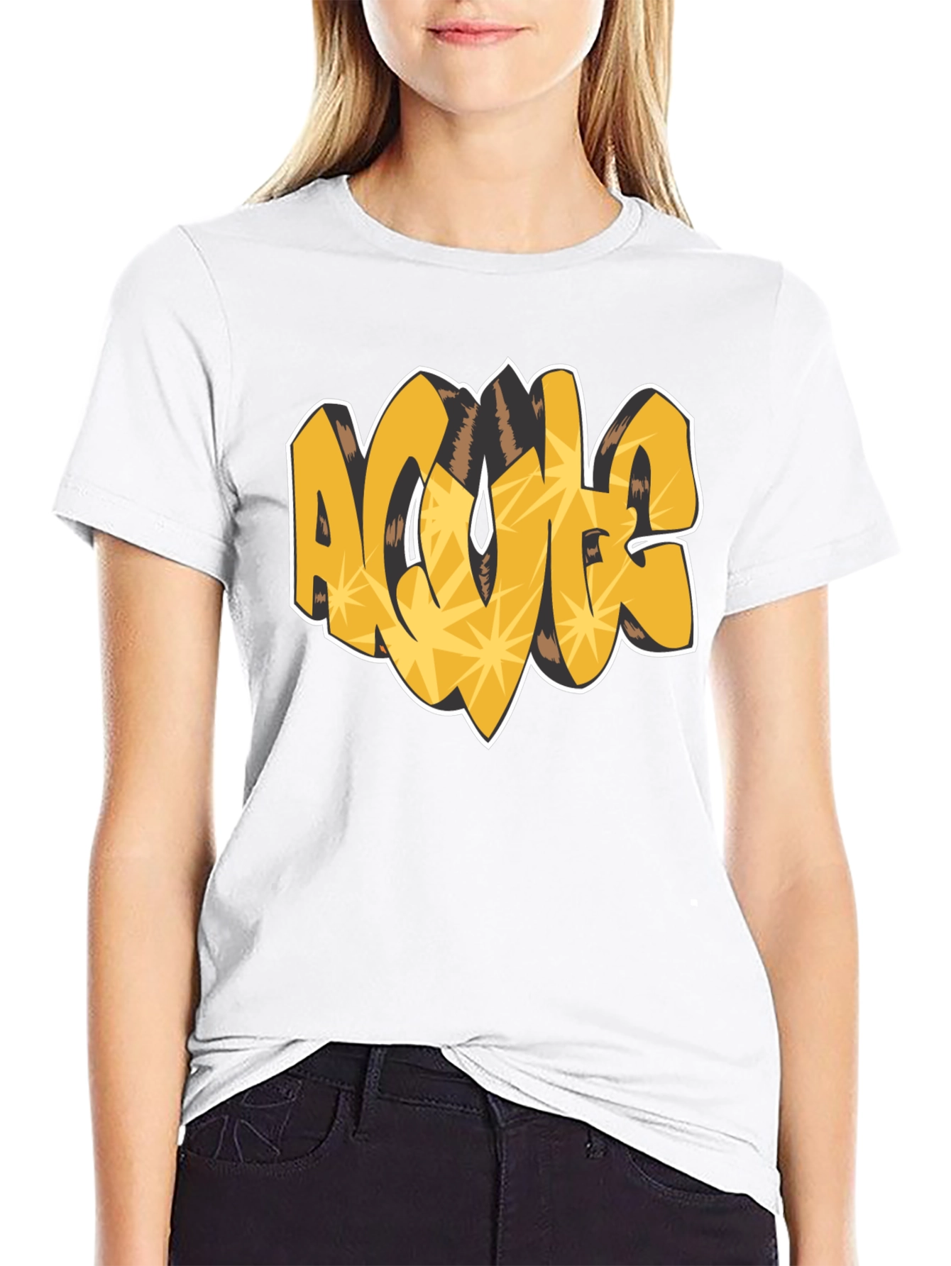 ACME Graffiti Style Graphic T-Shirt - Black