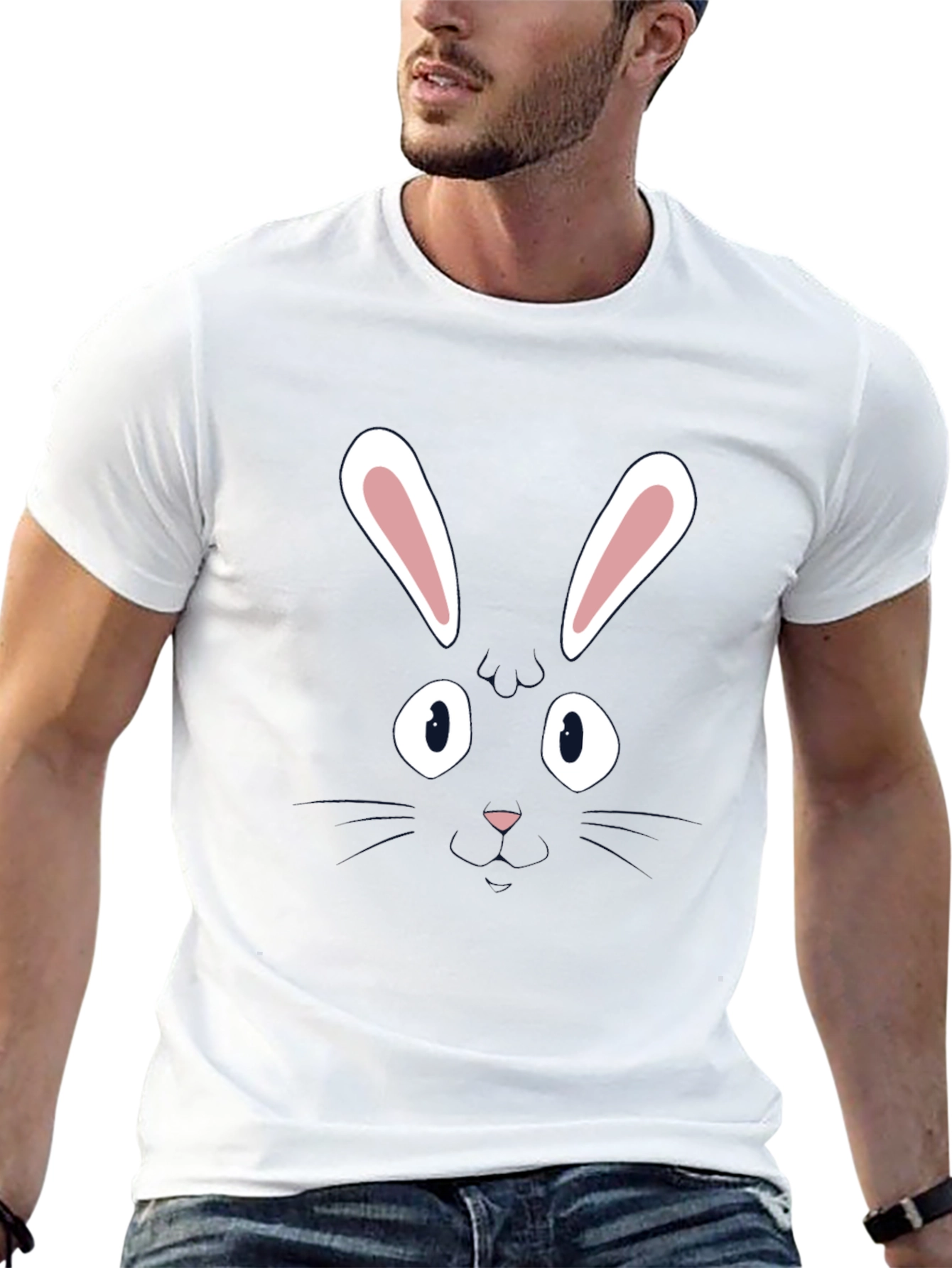 Funny Bunny Face Graphic Tee - Easter T-Shirt