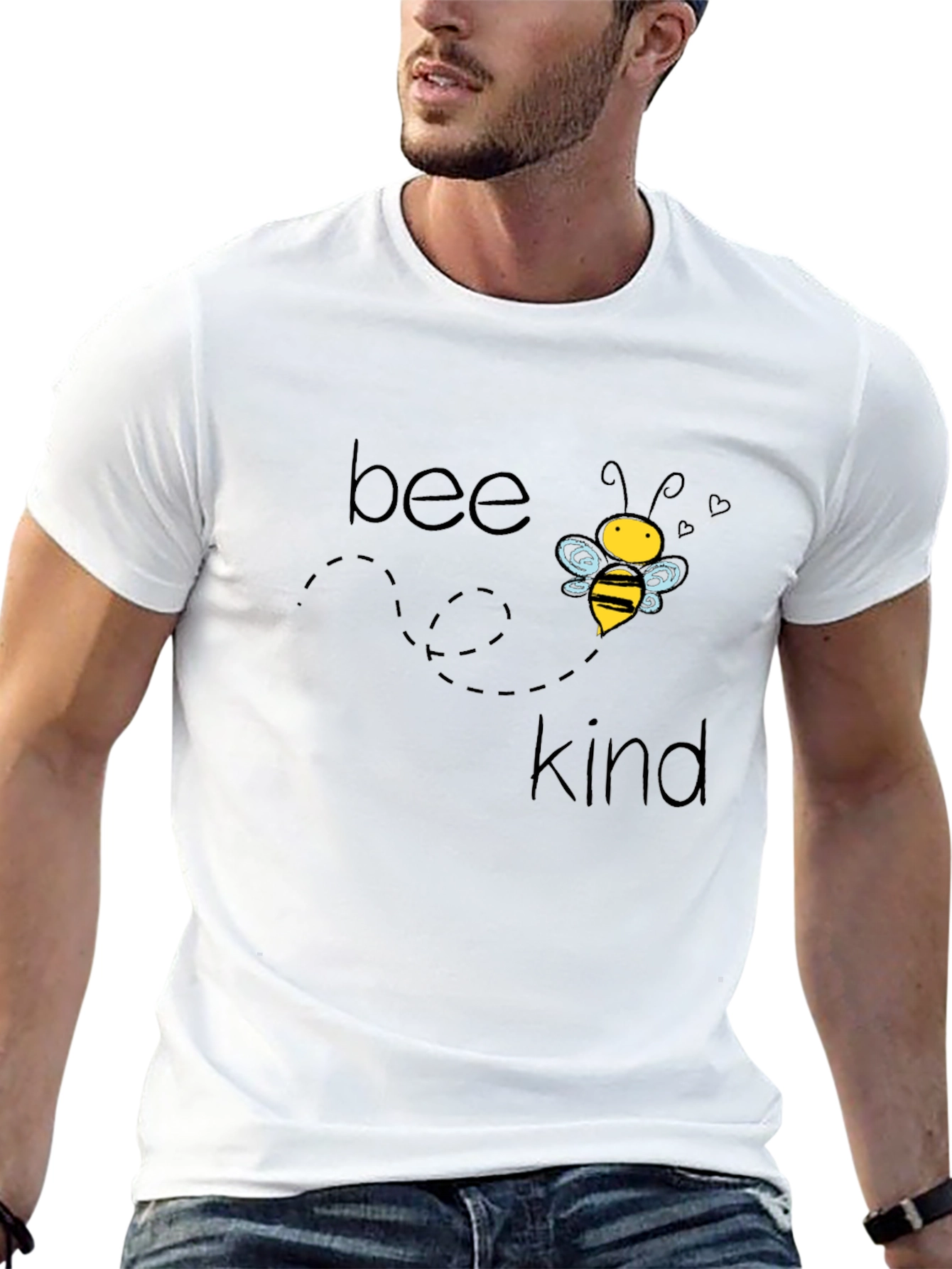Bee Kind Graphic Tee - Black Cotton Casual T-Shirt