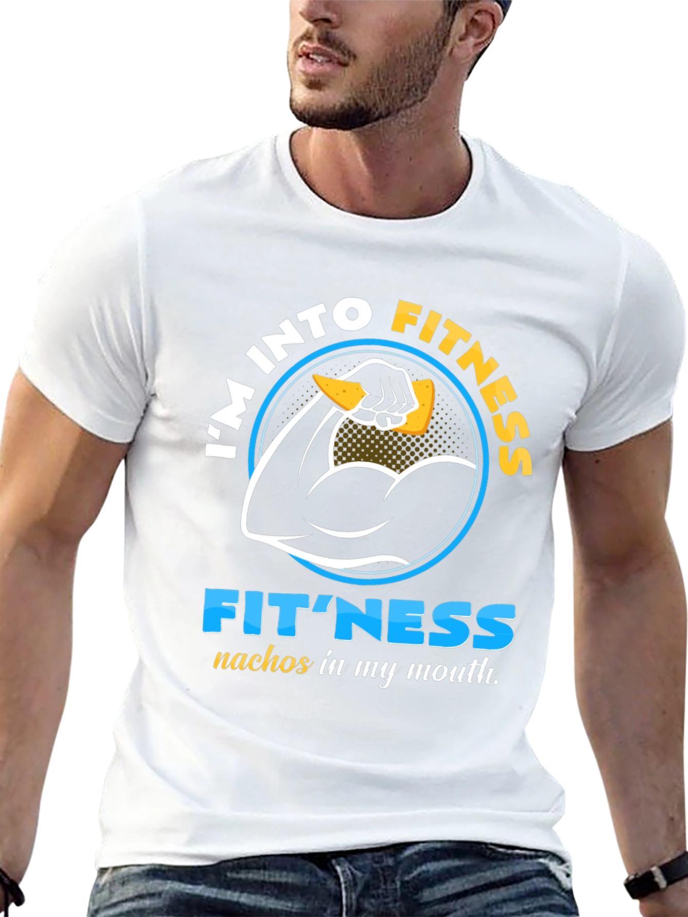 Funny Fitness Nachos Mens Graphic T-Shirt