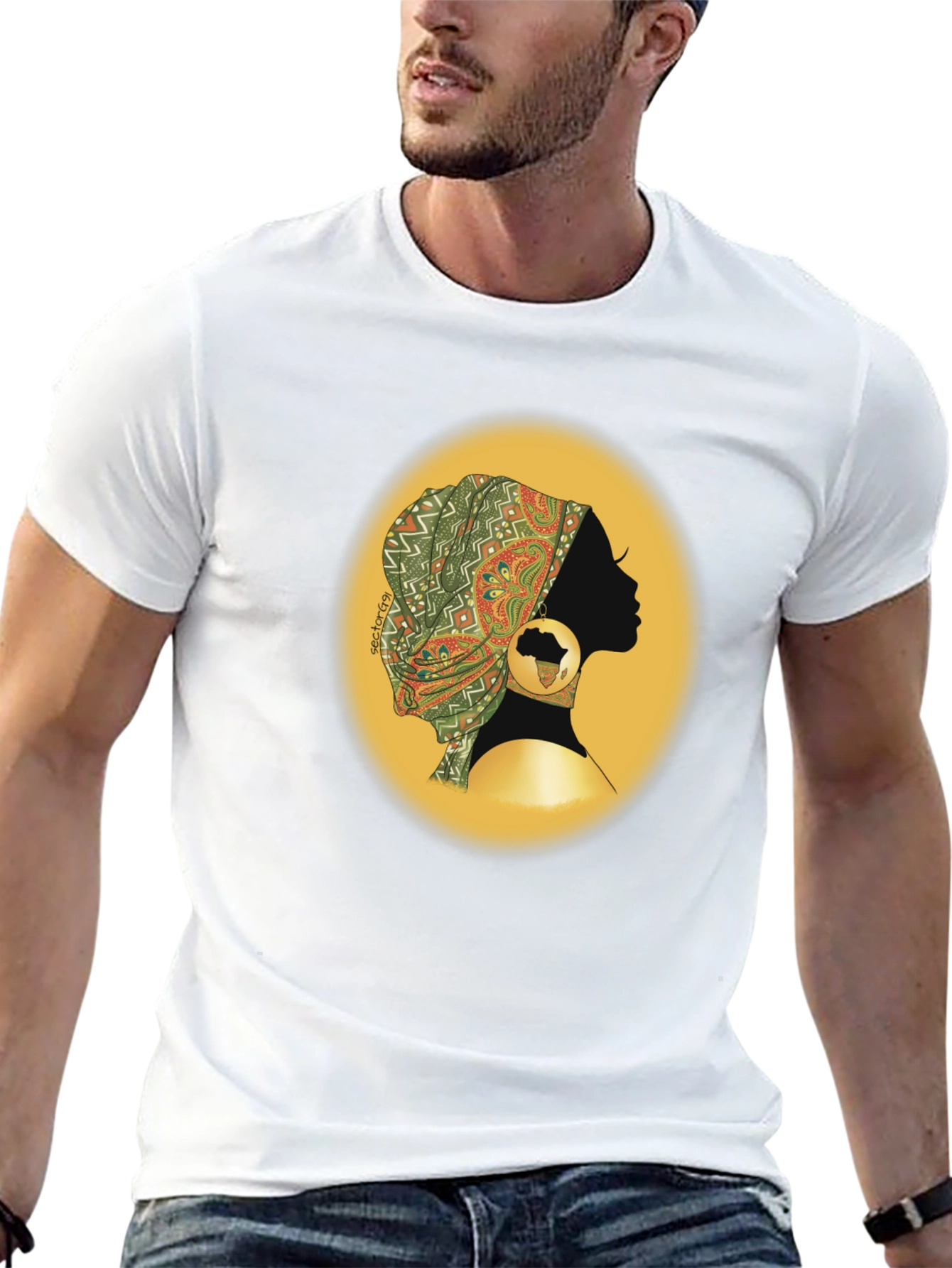 African Woman T-Shirt - Black Silhouette Graphic Tee