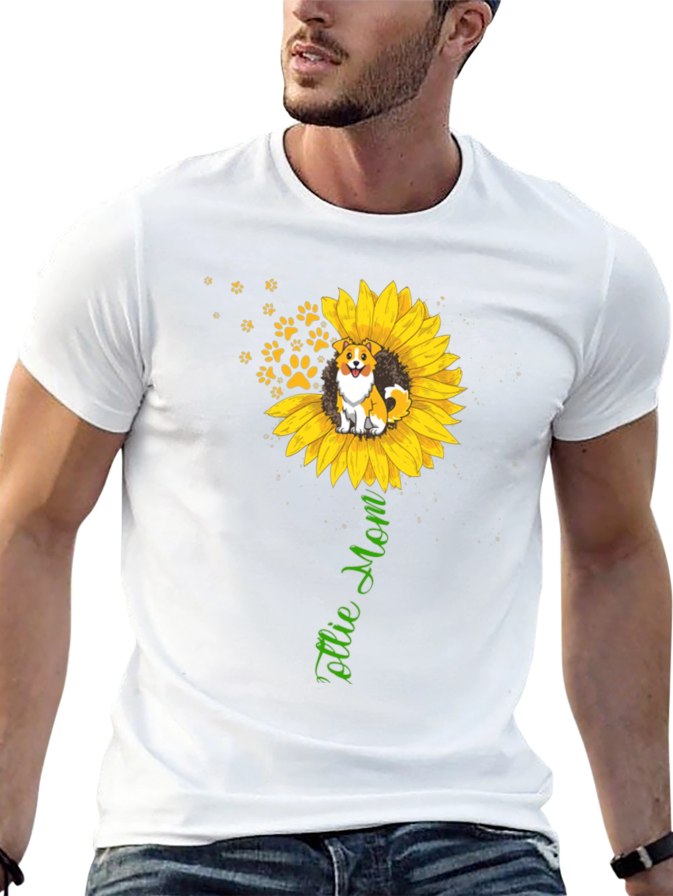 Collie Mom T-Shirt – Sunflower Dog Lover Gift Tee