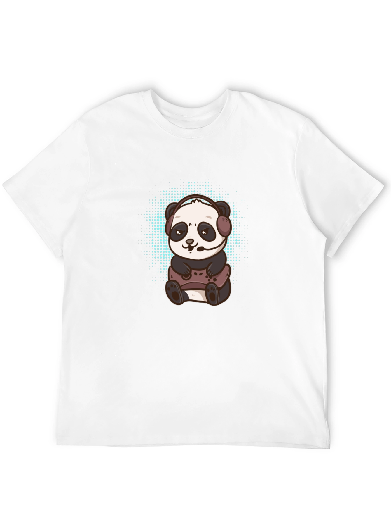 Gamer Panda Graphic Tee - Black Cotton T-Shirt