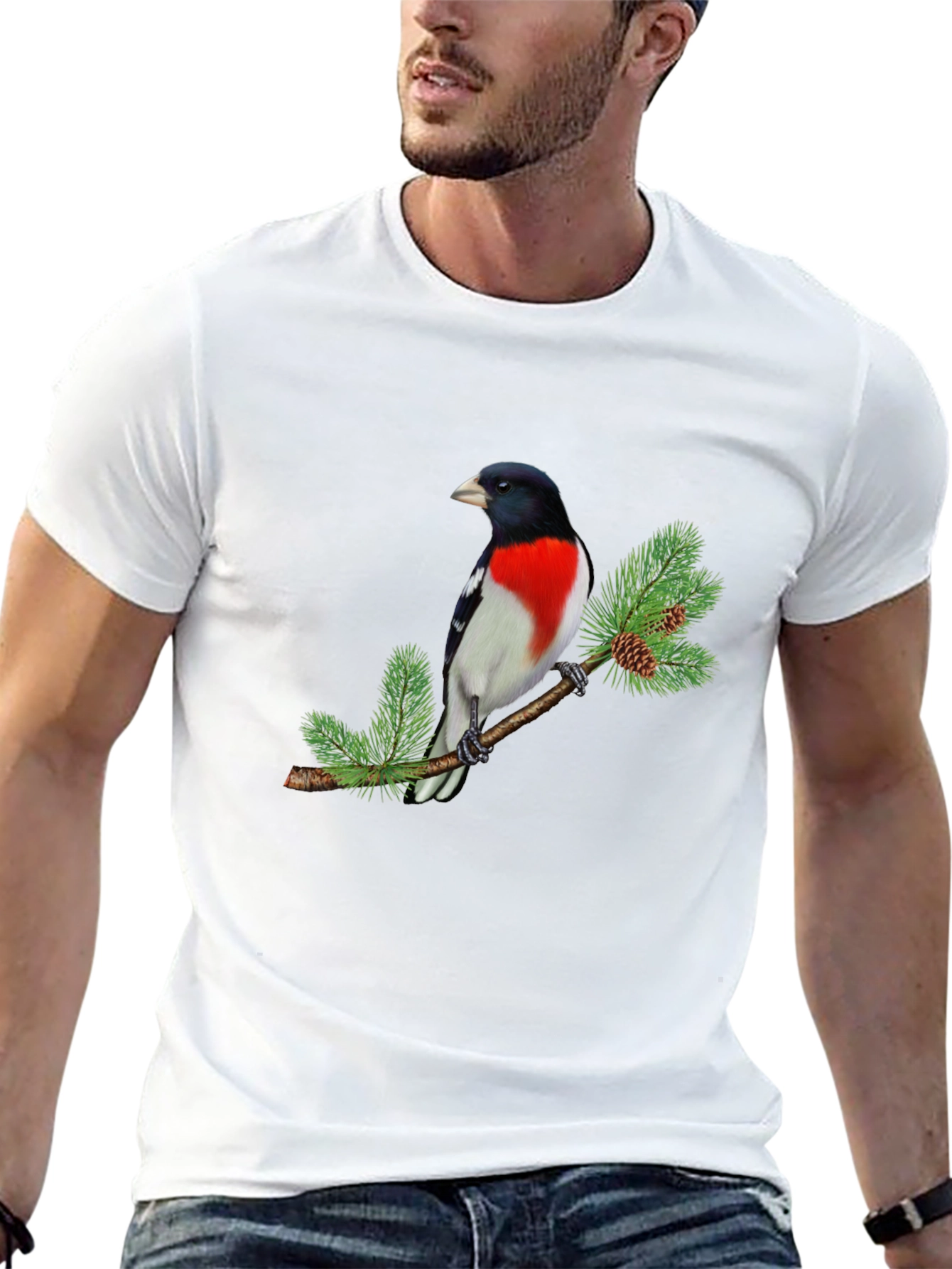 Rose-Breasted Grosbeak Bird Graphic Tee
