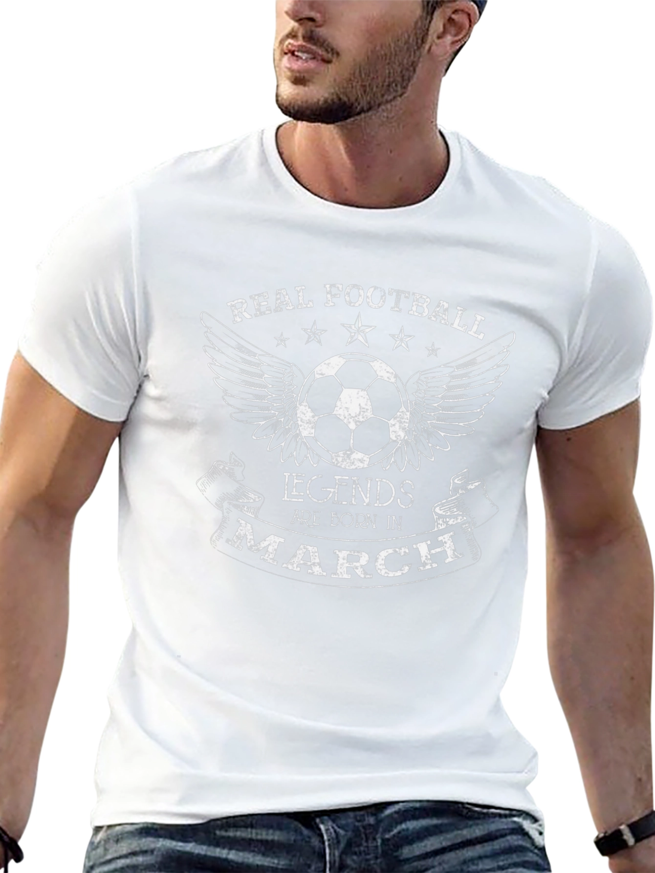 Real Football Legends Born in March Graphic T-Shirt
