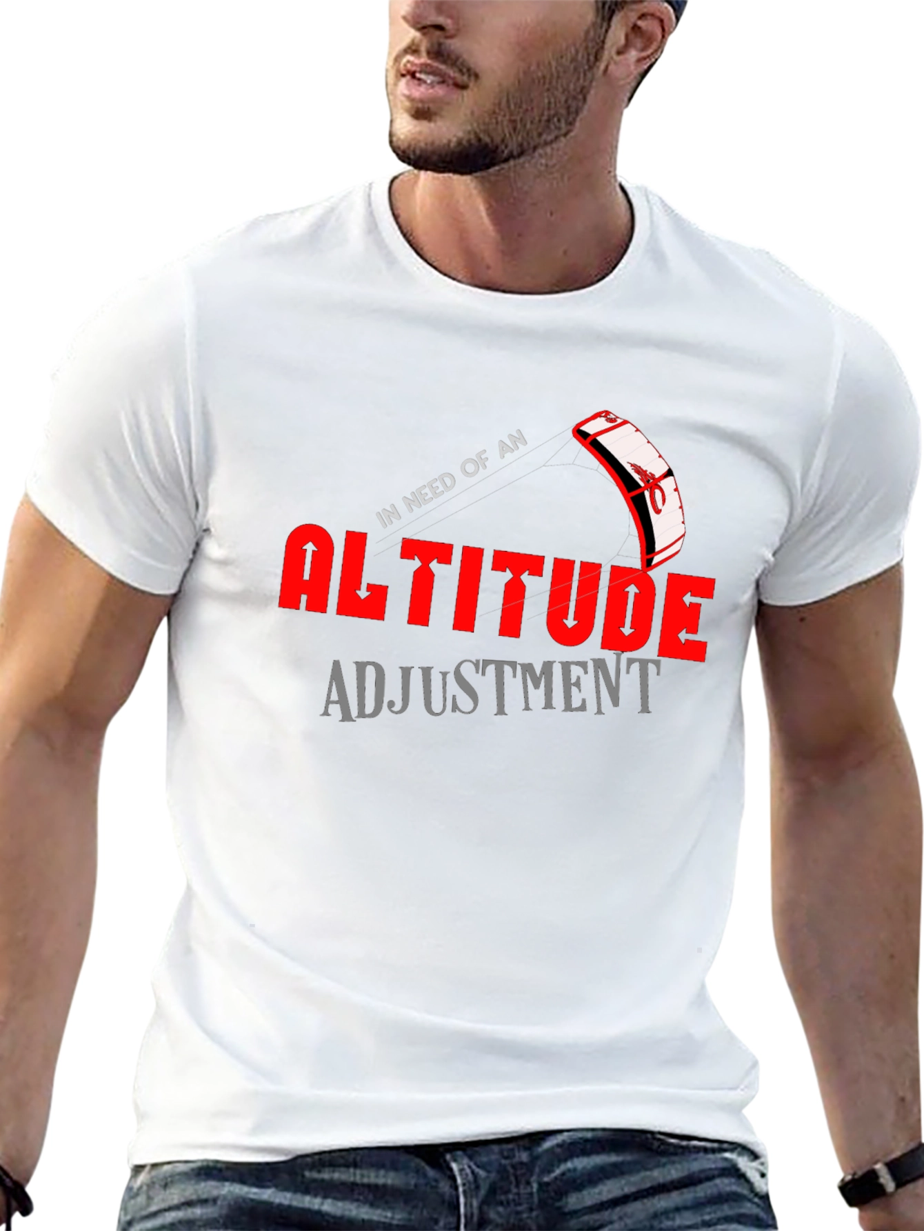 Altitude Adjustment Graphic T-Shirt Kiteboarding Design