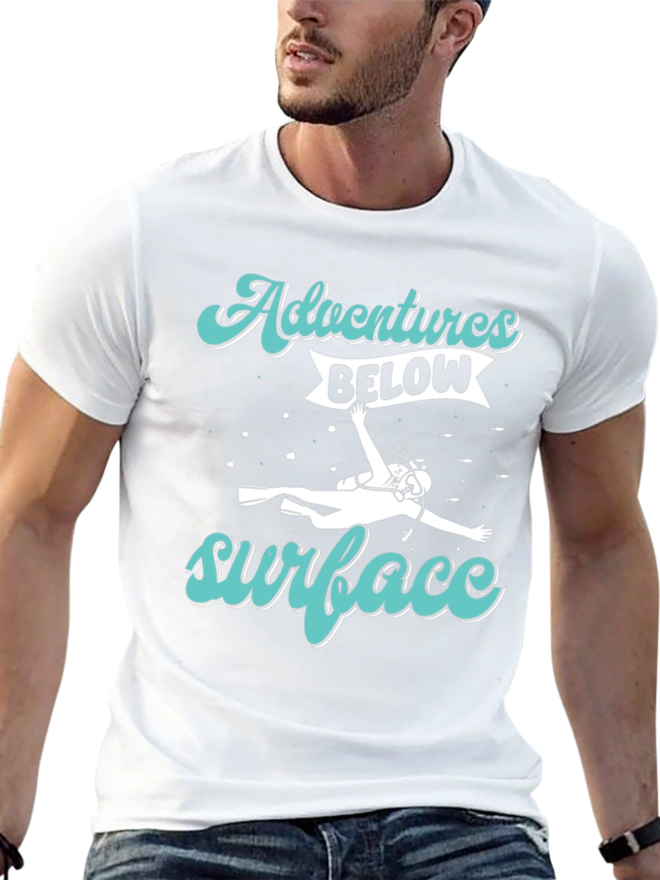 Adventures Below Surface Diver Graphic T-Shirt