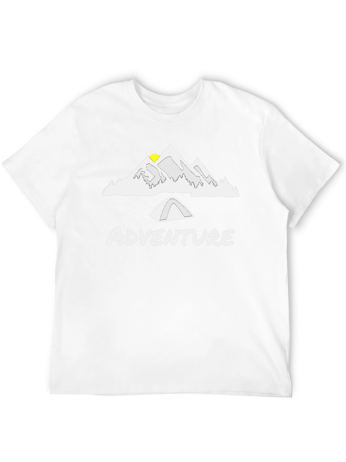 Adventure Awaits: Mountain & Tent Graphic T-Shirt