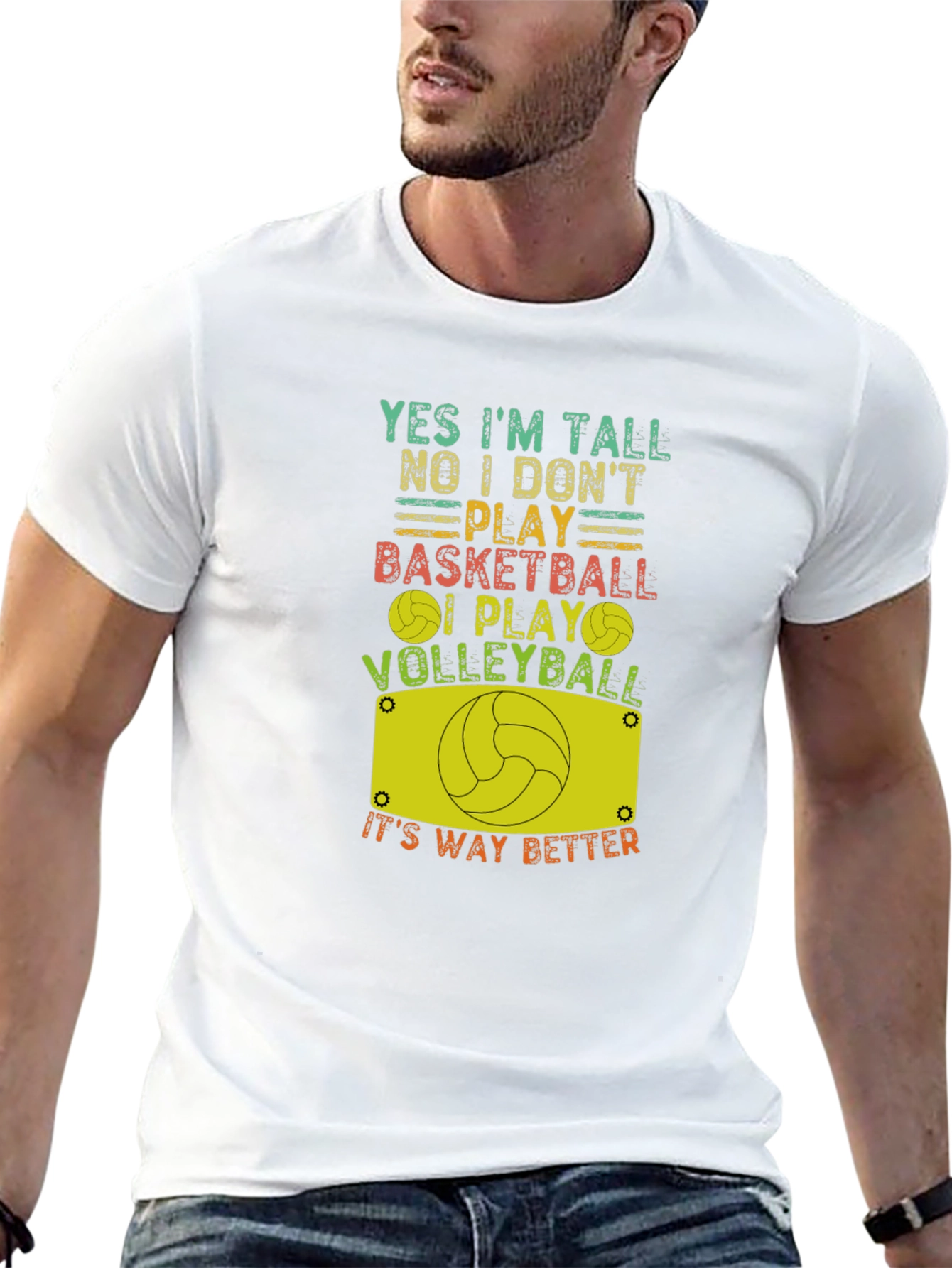 Funny Volleyball T-Shirt: Yes Im Tall