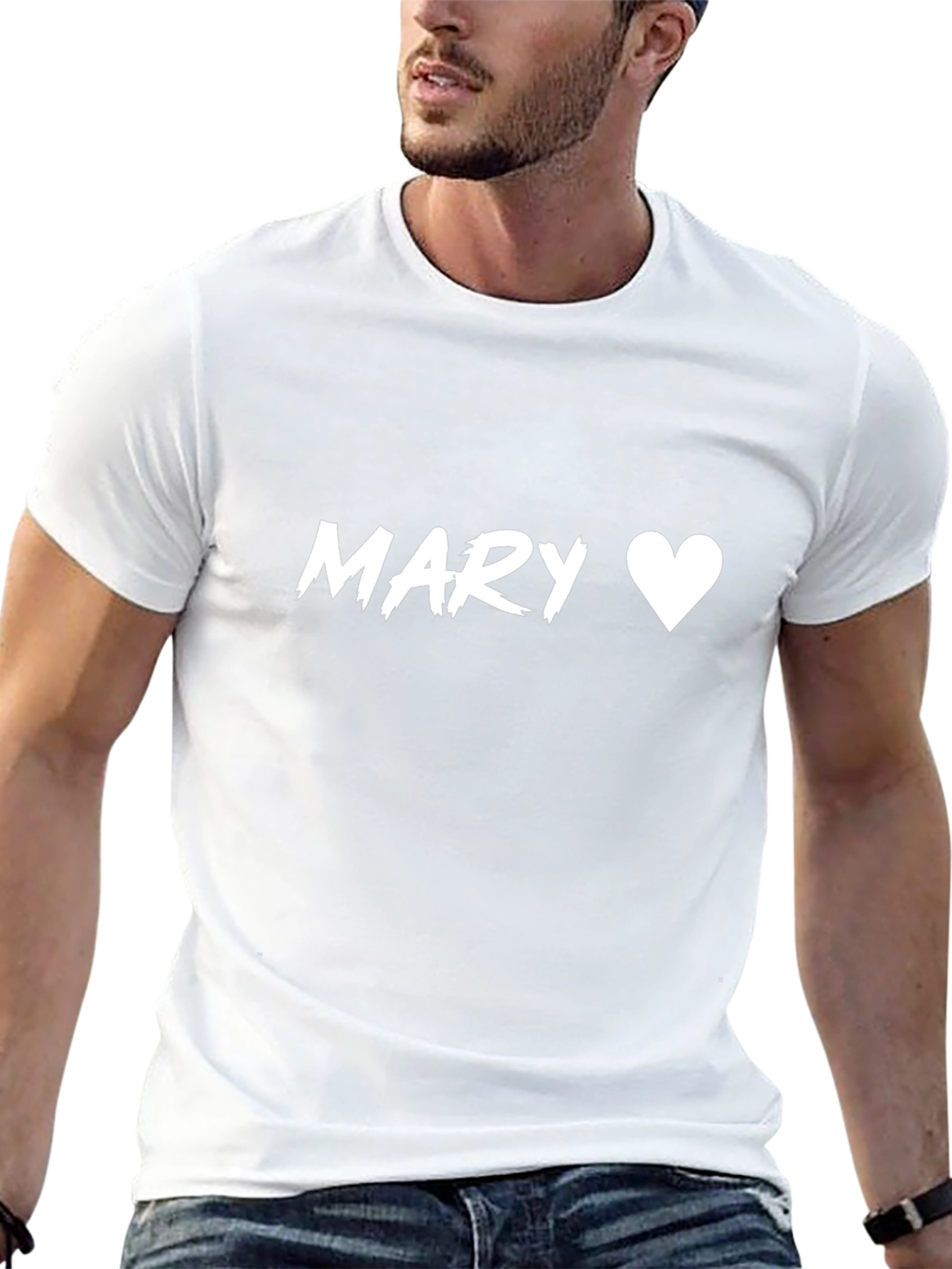 Mary Heart Love T-Shirt - Stylish Black Tee