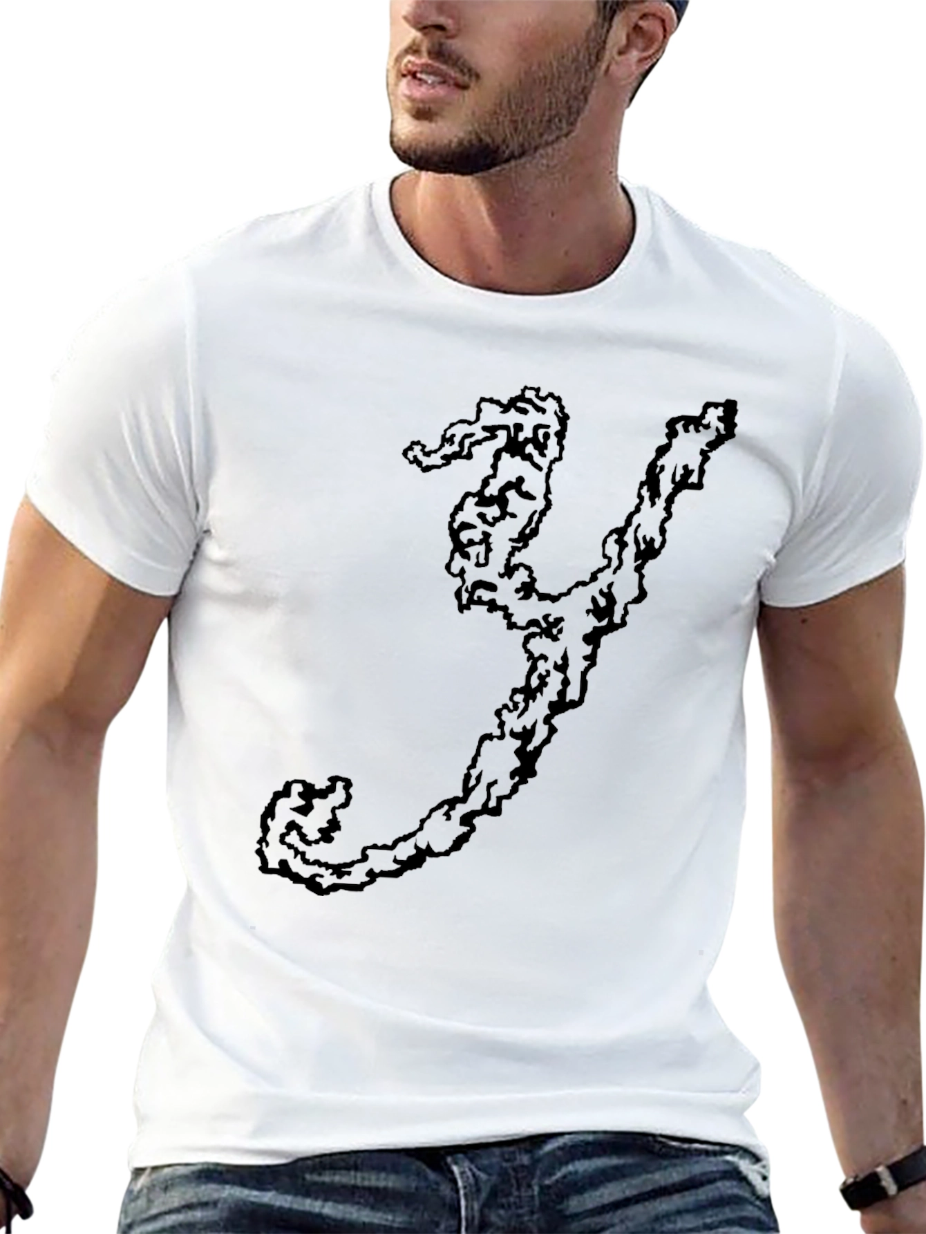 Abstract Y Print Black Tee