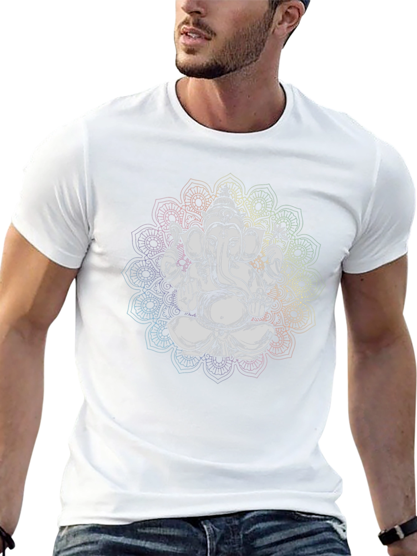 Ganesh Mandala Graphic Tee - Black Cotton T-Shirt