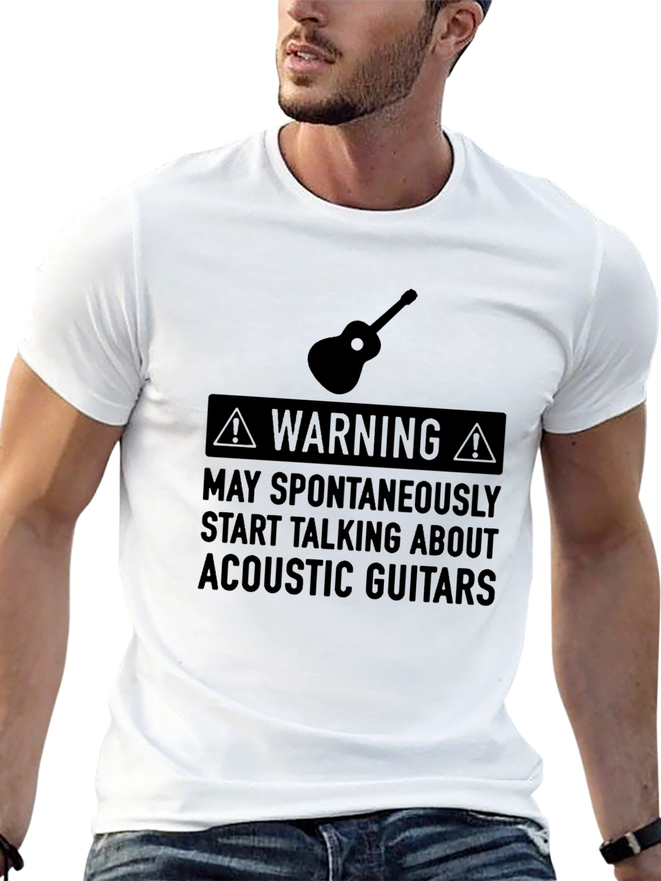 Acoustic Guitar Warning Graphic Tee