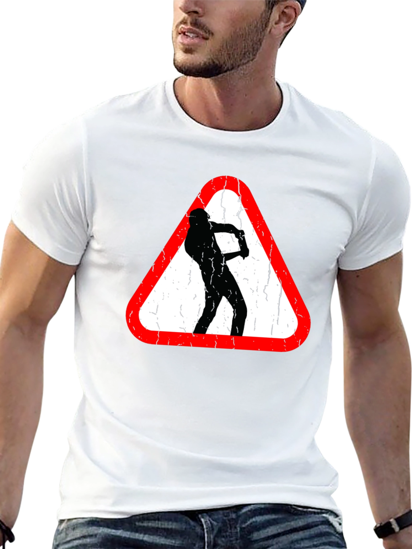 Funny Road Sign T-Shirt - Beware of Golfer