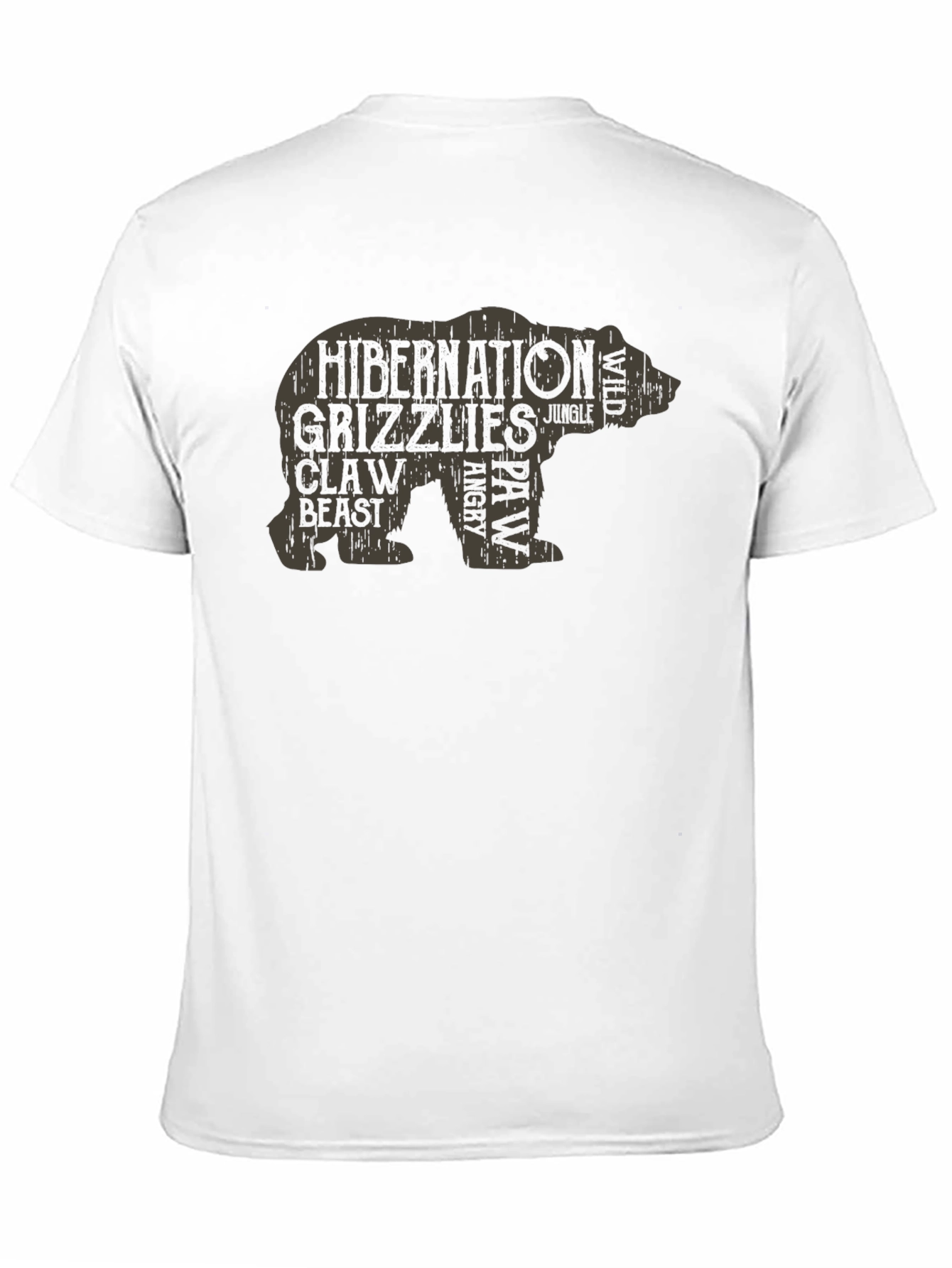 Grizzly Bear Word Art T-Shirt