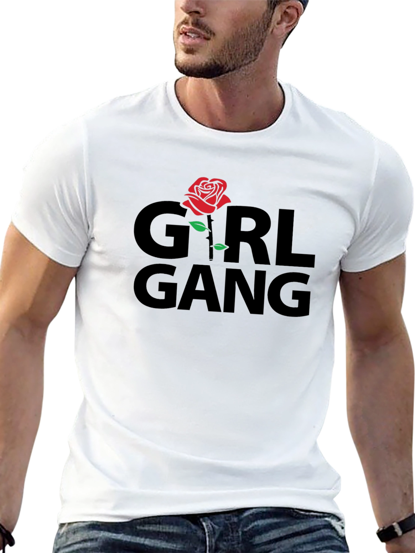 Girl Gang Rose Graphic T-Shirt - Black