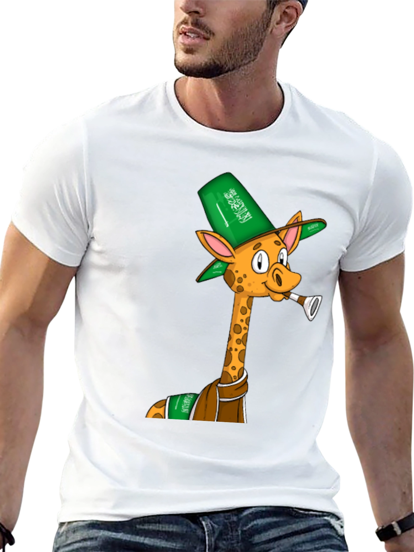 Giraffe in Saudi Attire Graphic T-Shirt
