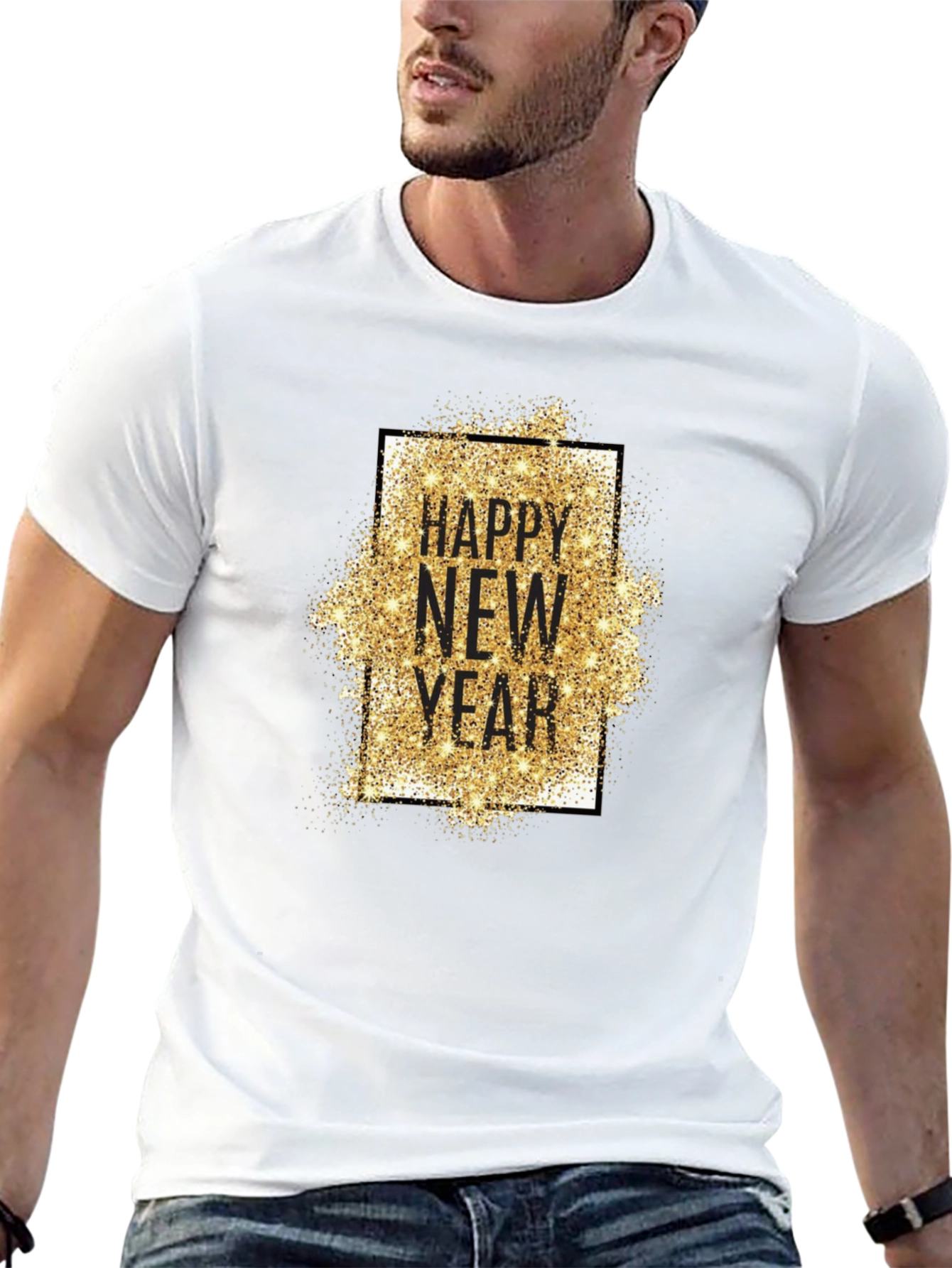 Happy New Year Glitter Graphic Tee