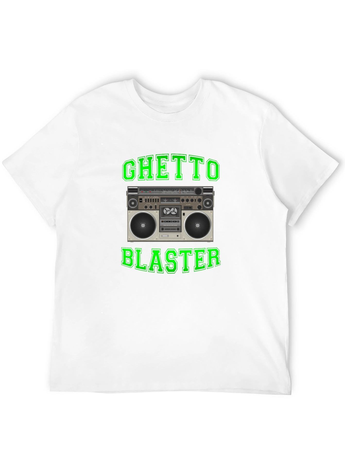 Ghetto Blaster Retro Boombox Graphic Tee - Black