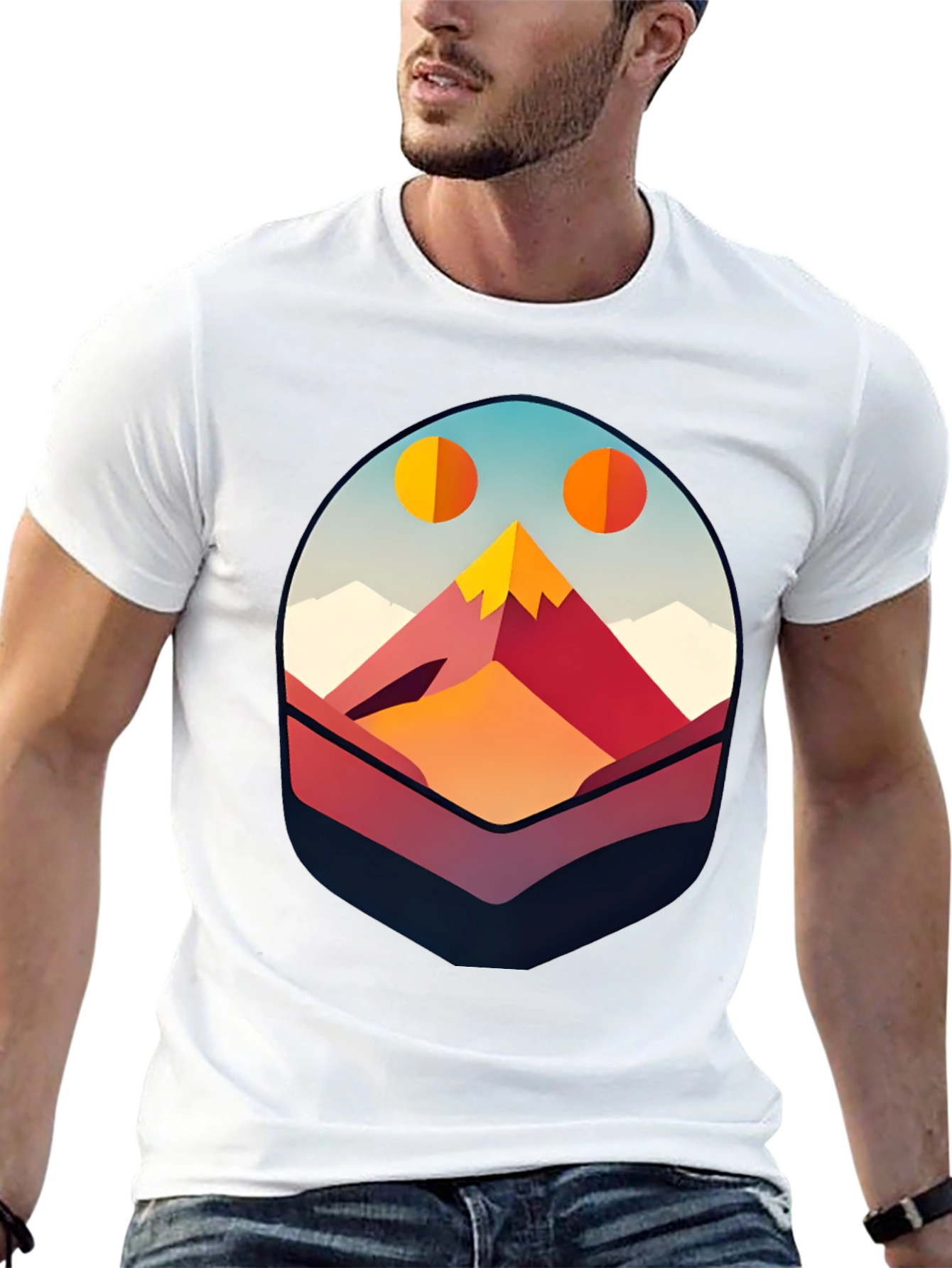 Abstract Mountain Graphic Tee - Stylish Comfort