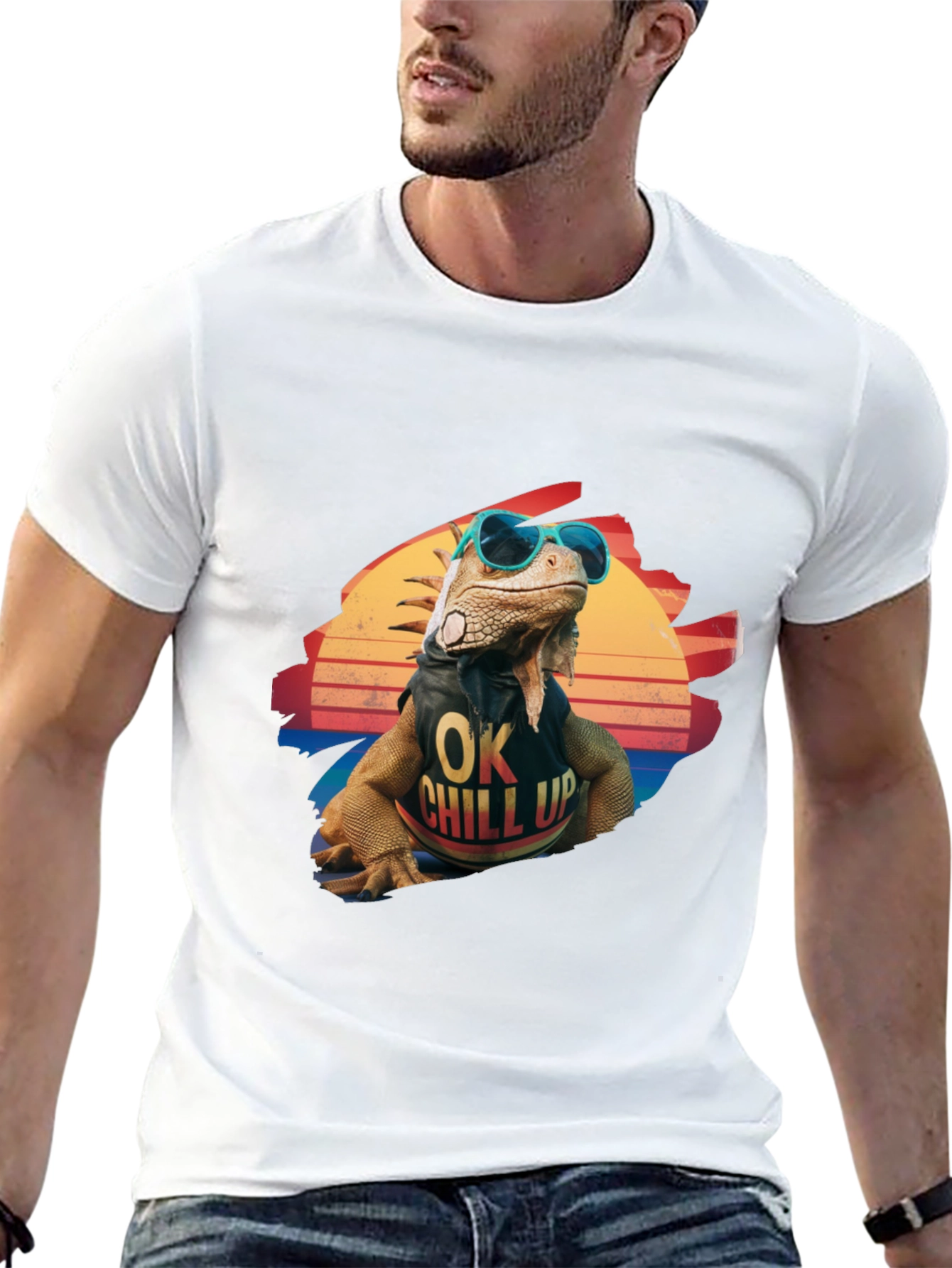 Cool Iguana Graphic T-Shirt - OK Chill Up