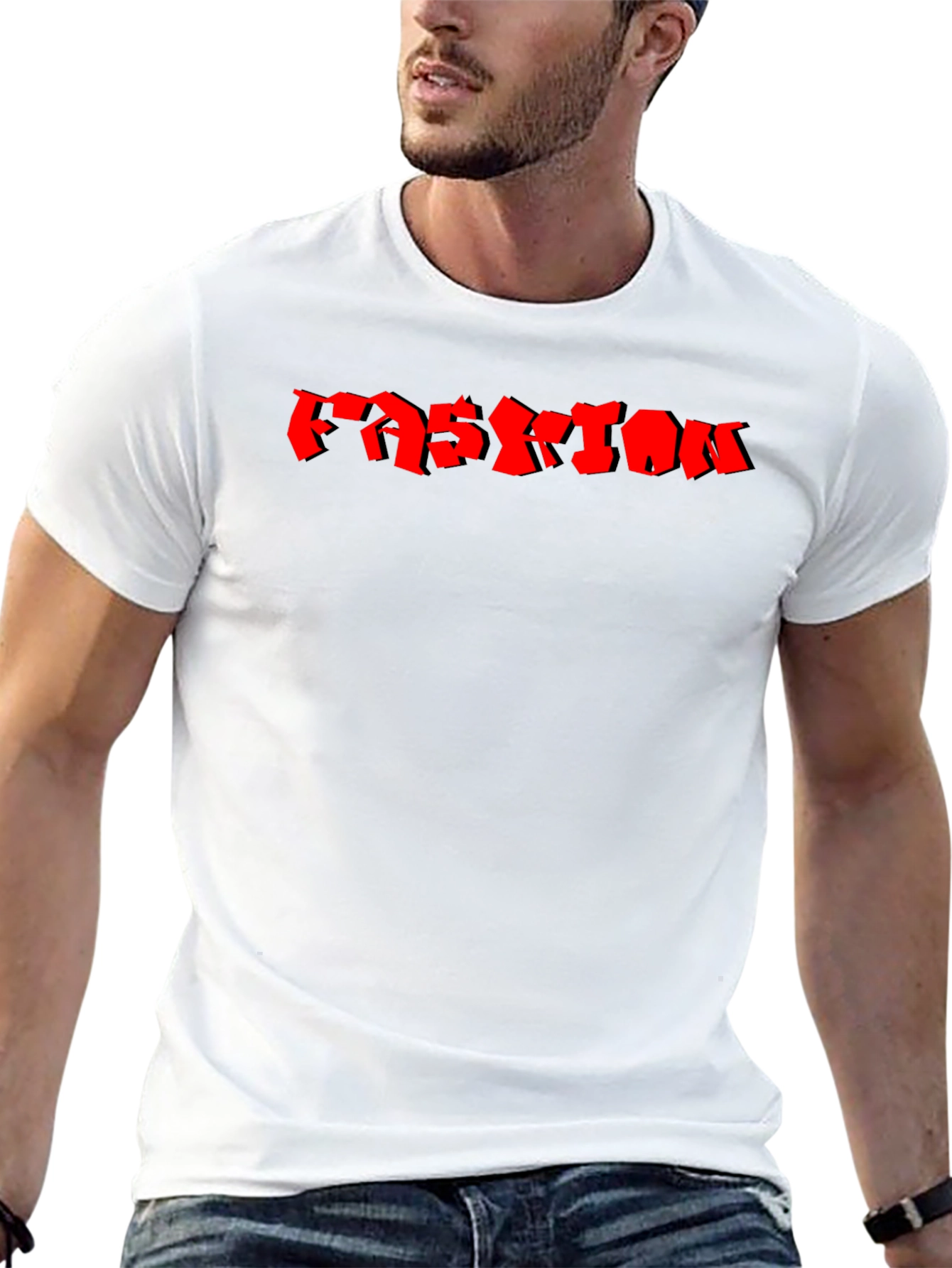 Mens Black Fashion Graphic T-Shirt