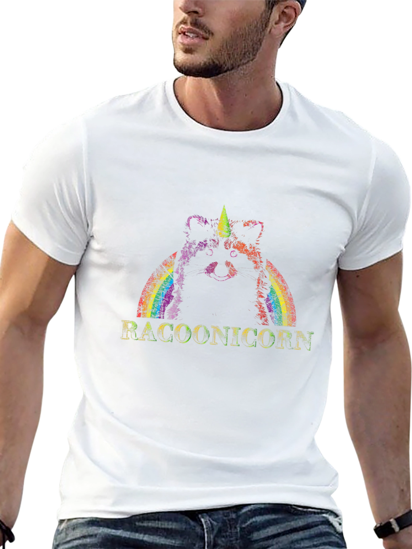 Raccoon Unicorn Raccoonicorn Black T-Shirt