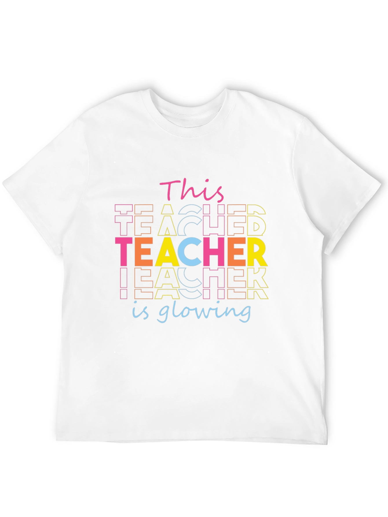 Glowing Teacher Graphic T-Shirt