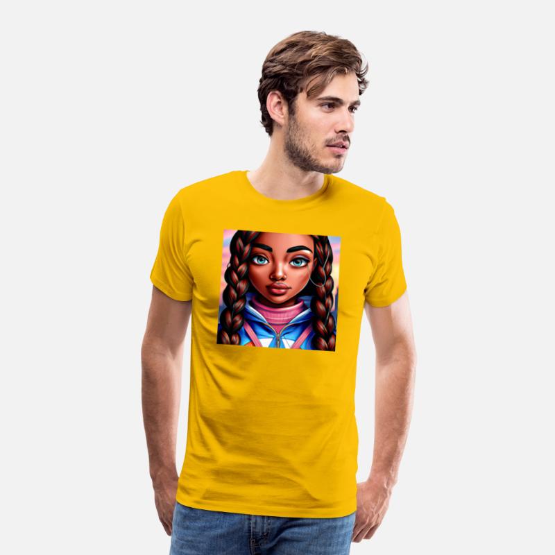 Brown Skin Teenage Girl with 2 big braids