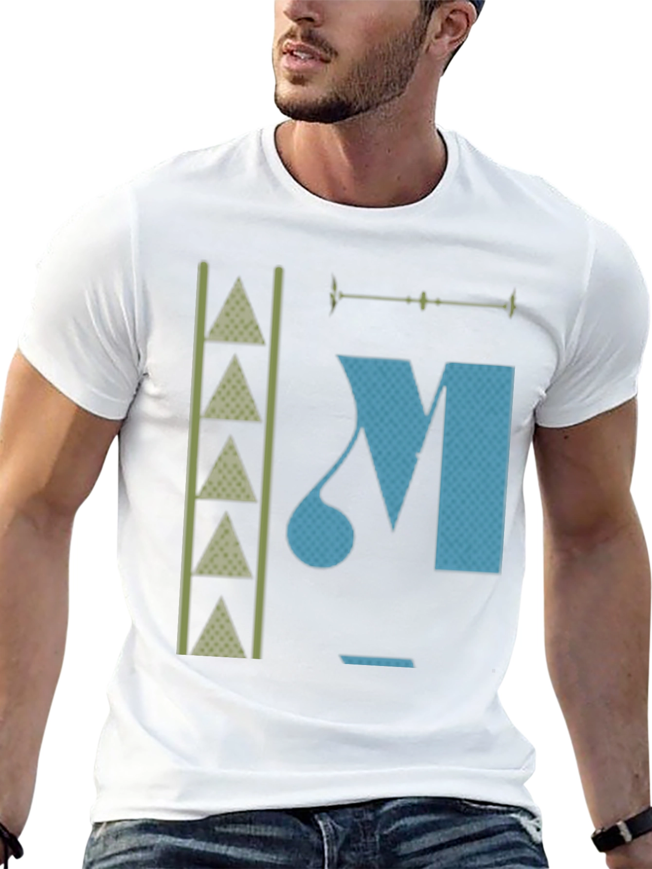Abstract Graphic Print Mens Black T-Shirt