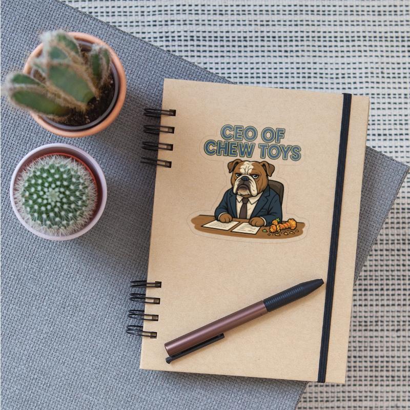 CEO Bulldog Chew Toy Boss Cartoon Design 1