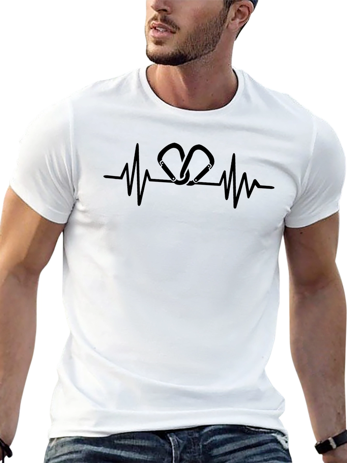 Climbing Carabiner Heartbeat T-Shirt