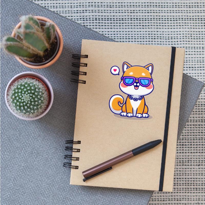 Cute cool Rap Shiba Inu dog