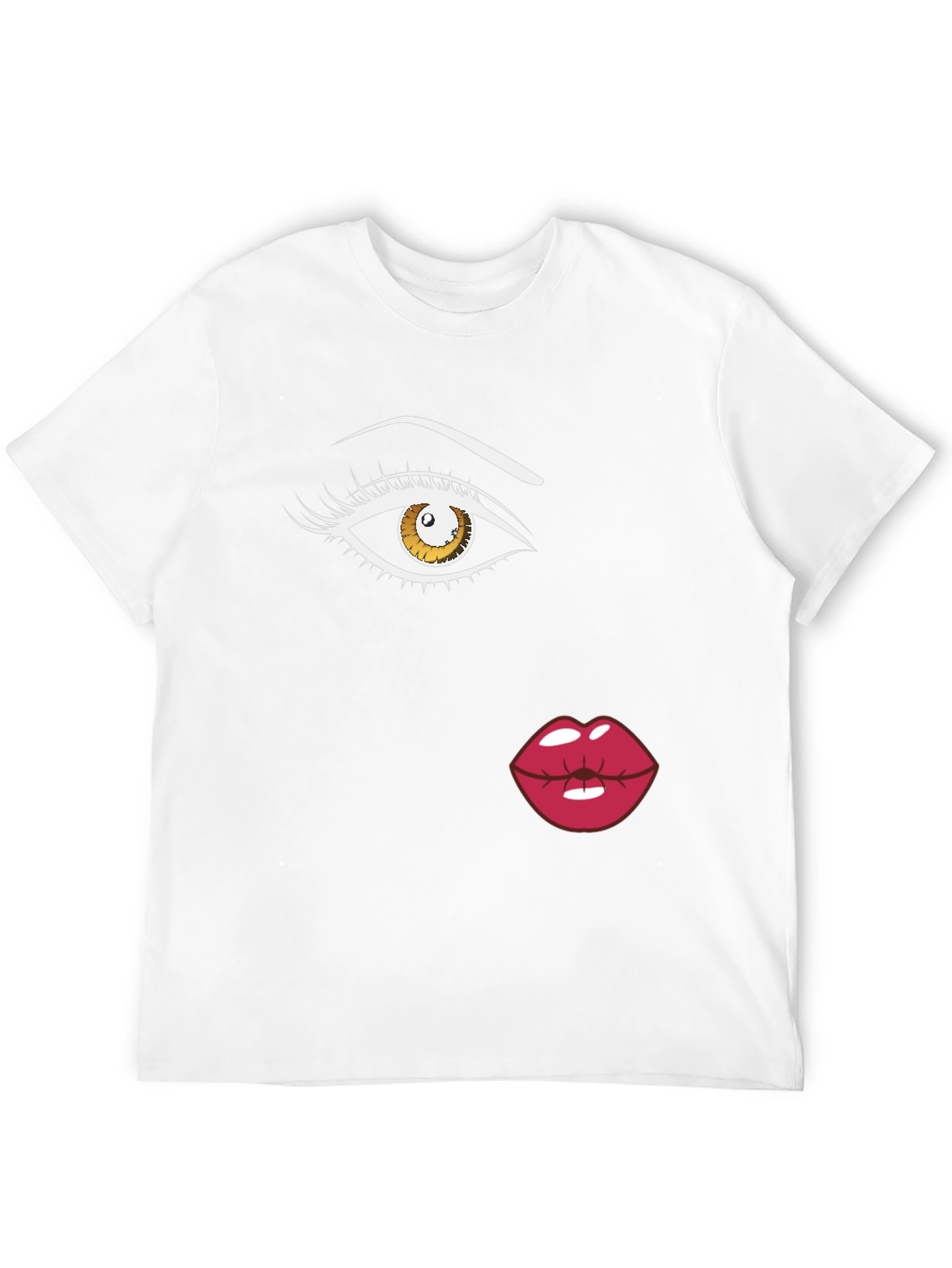 Eye and Lips Graphic Black T-Shirt