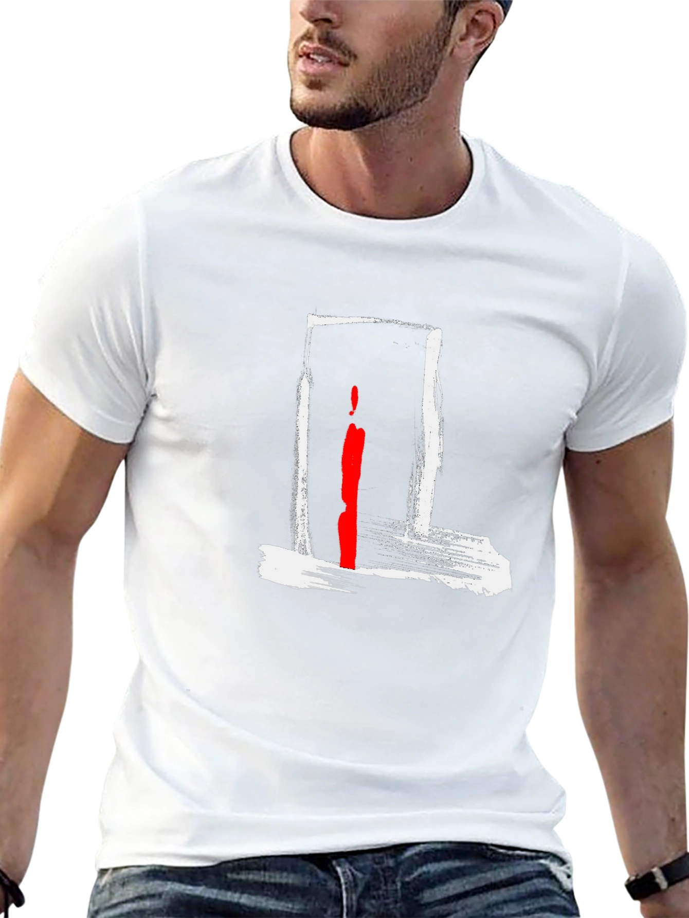 Abstract Doorway Graphic Tee - Modern Black T-Shirt
