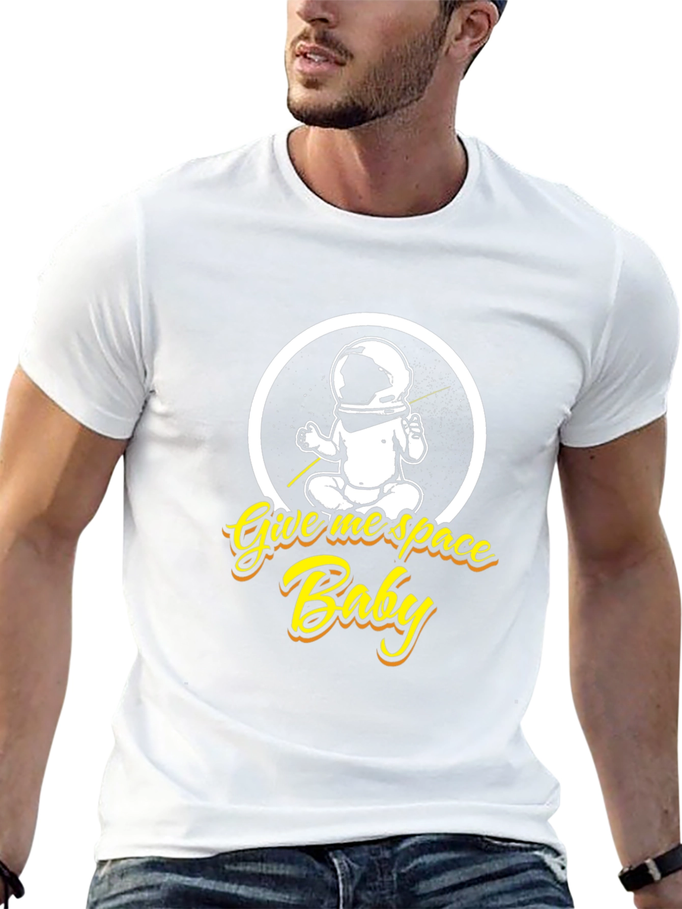 Give Me Space Baby Black Graphic T-Shirt