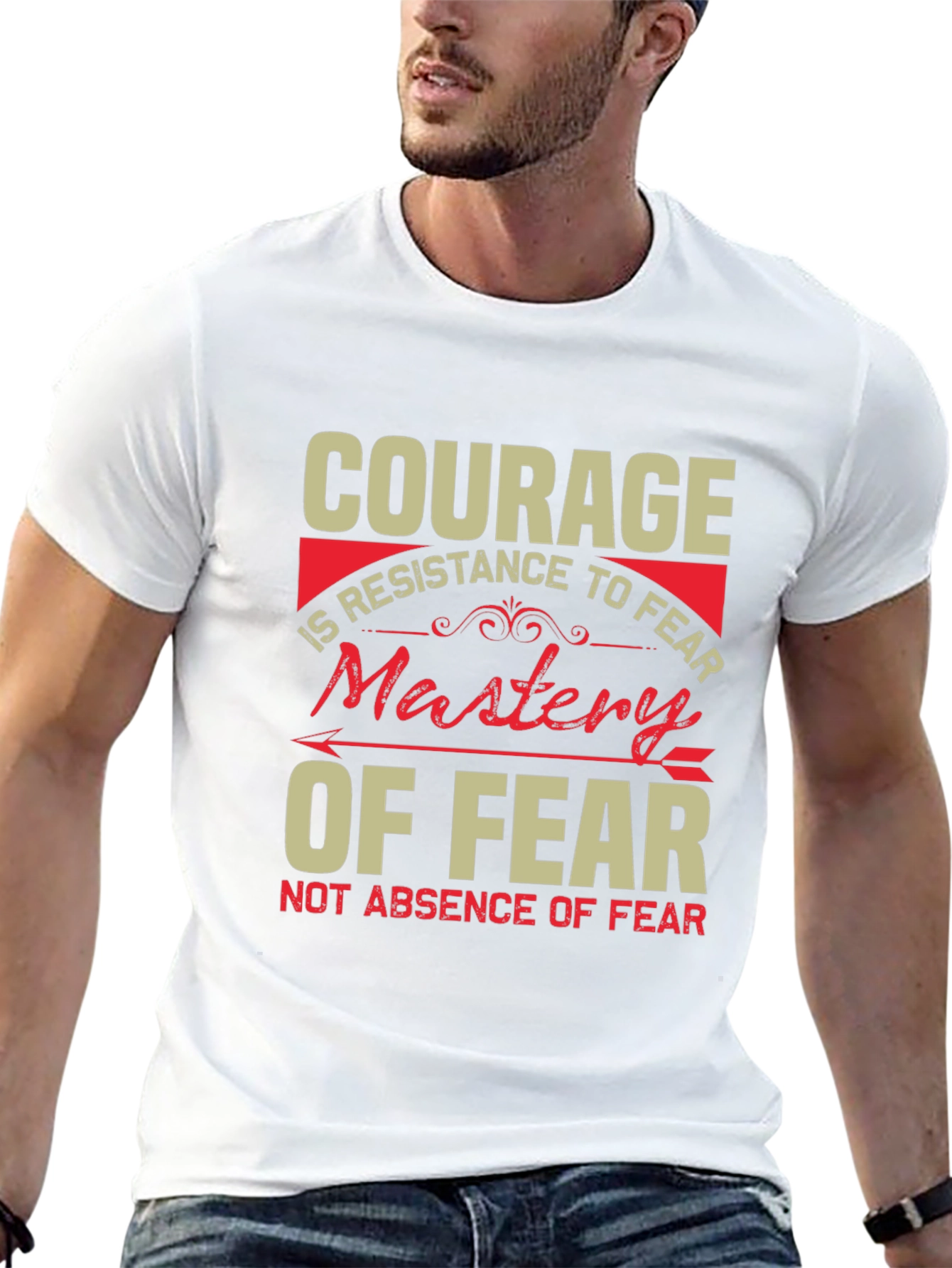 Courage Mastery of Fear Black T-Shirt