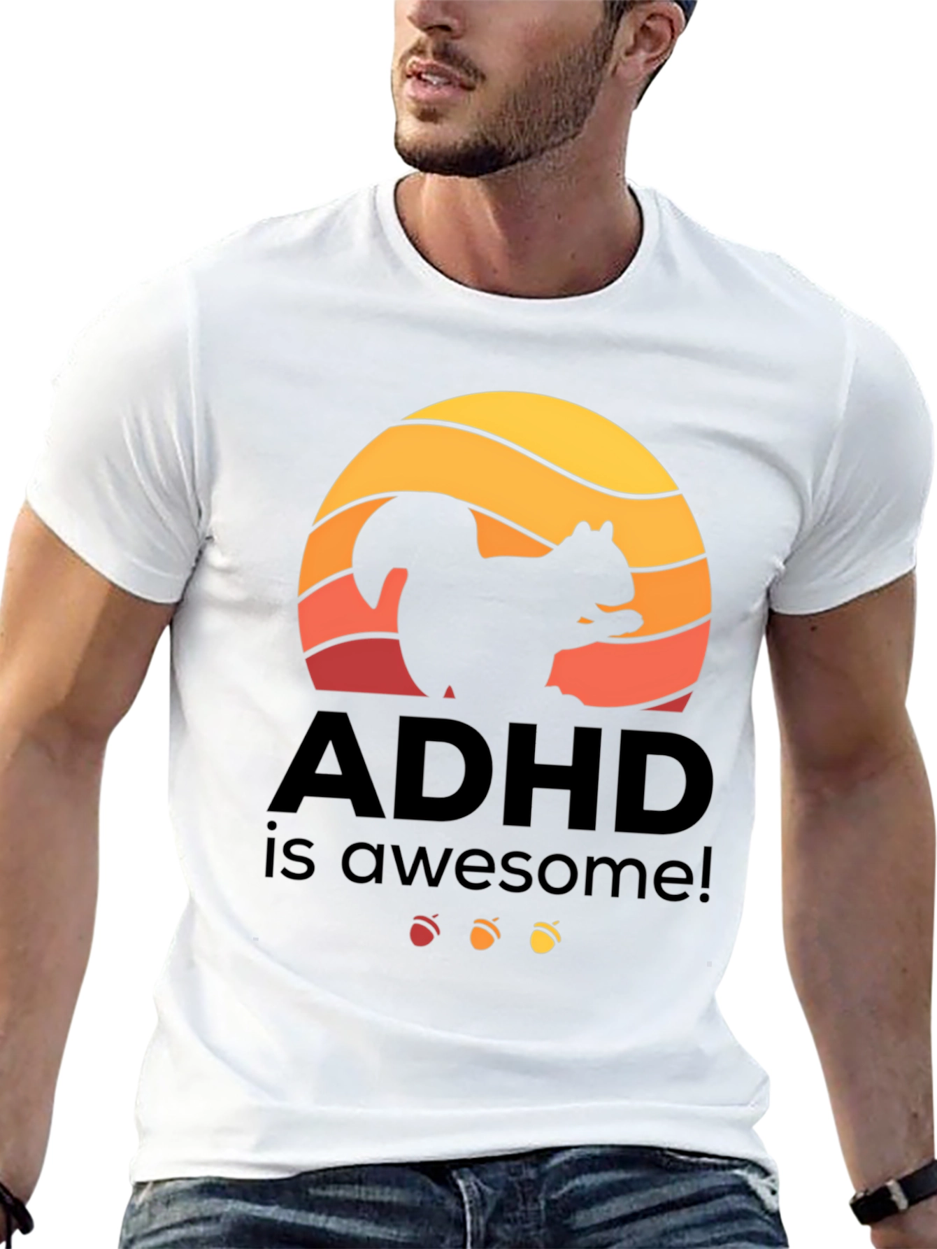 ADHD is Awesome! Squirrel Sunset Graphic Tee