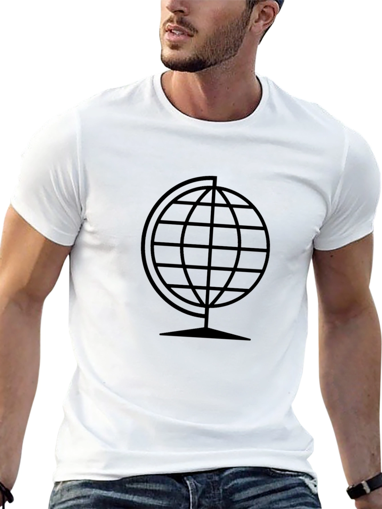 Globe Graphic Tee - Modern Black T-Shirt