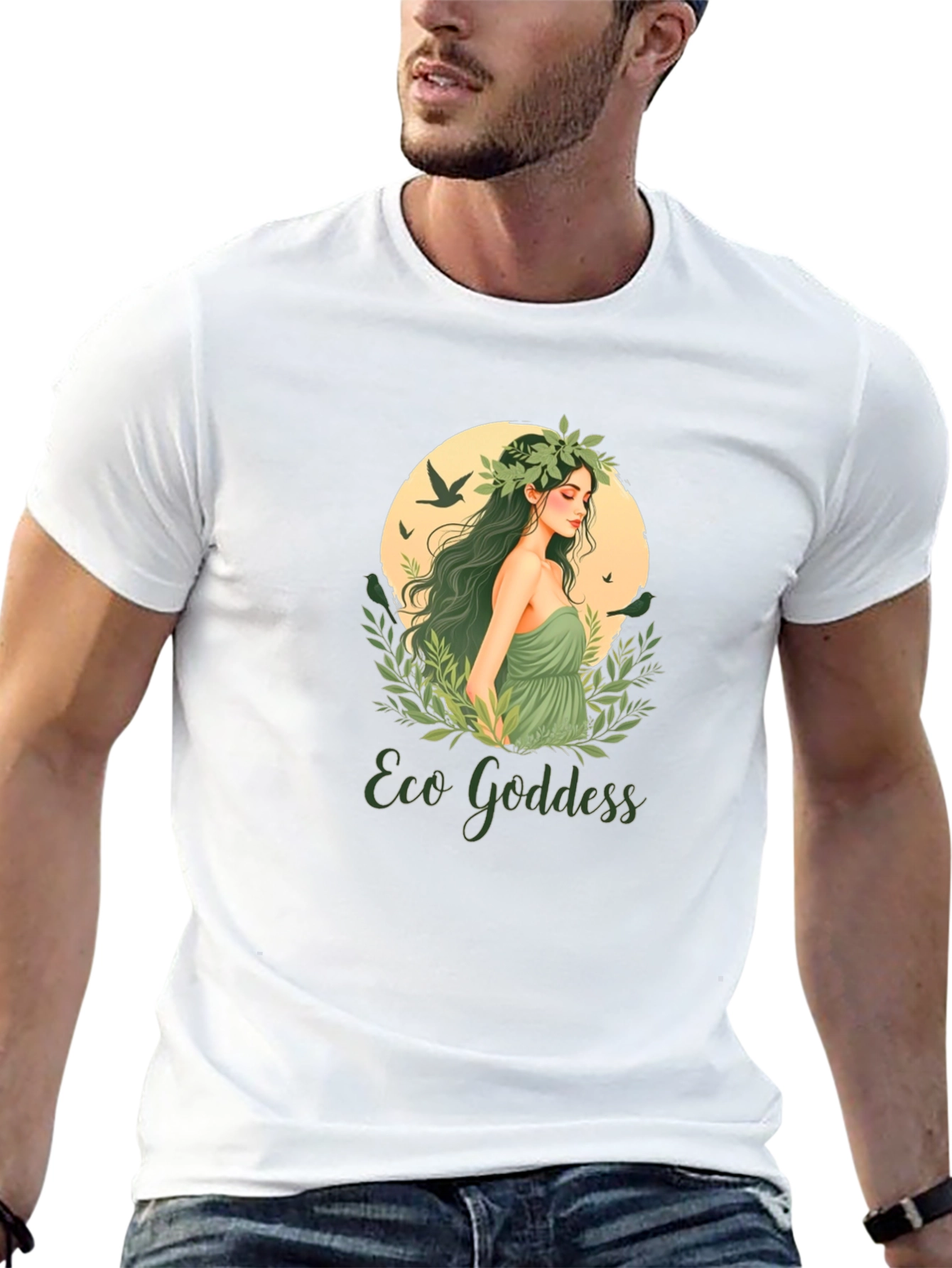 Eco Goddess Graphic Tee - Nature Inspired T-Shirt