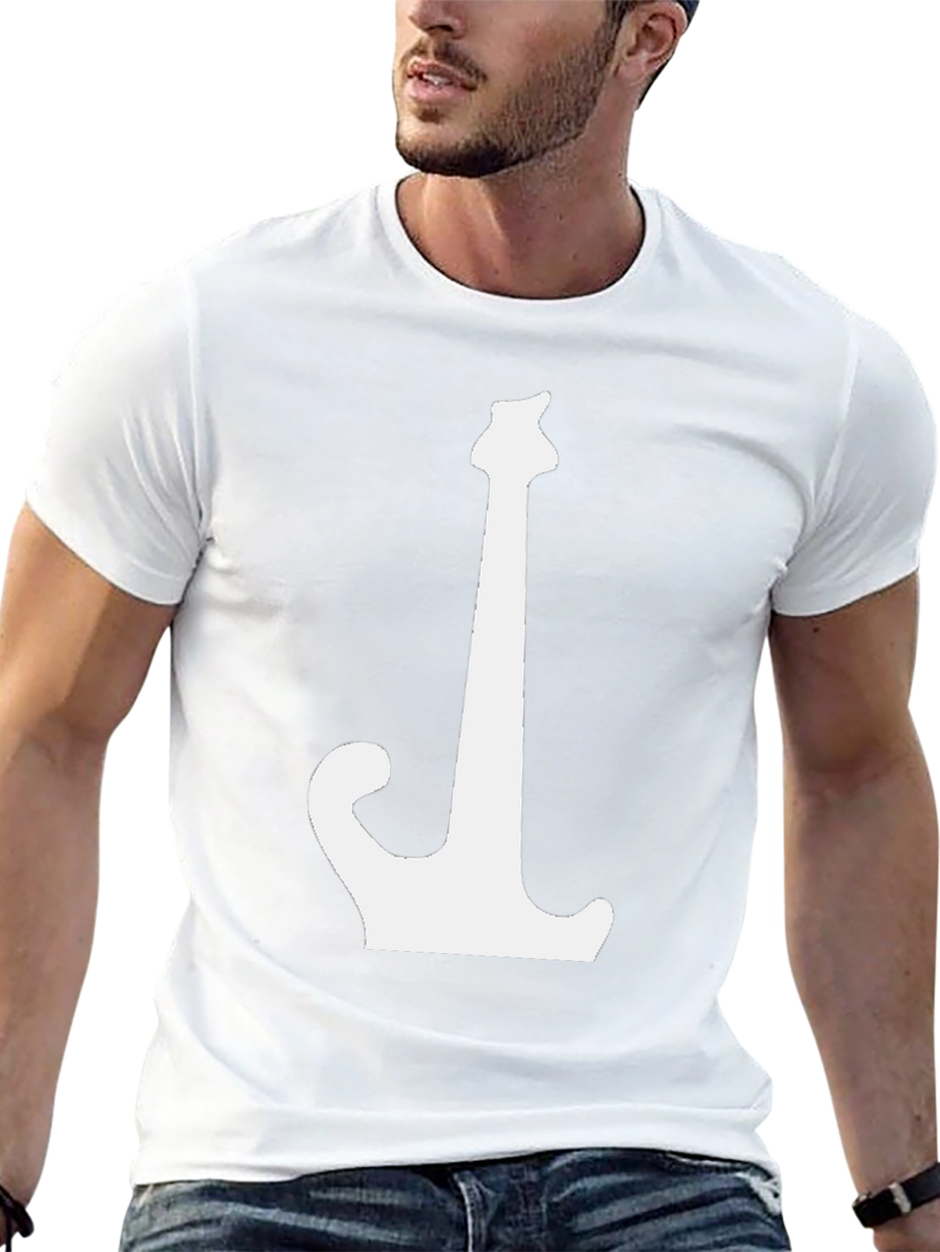 Guitar Silhouette Graphic Tee - Black