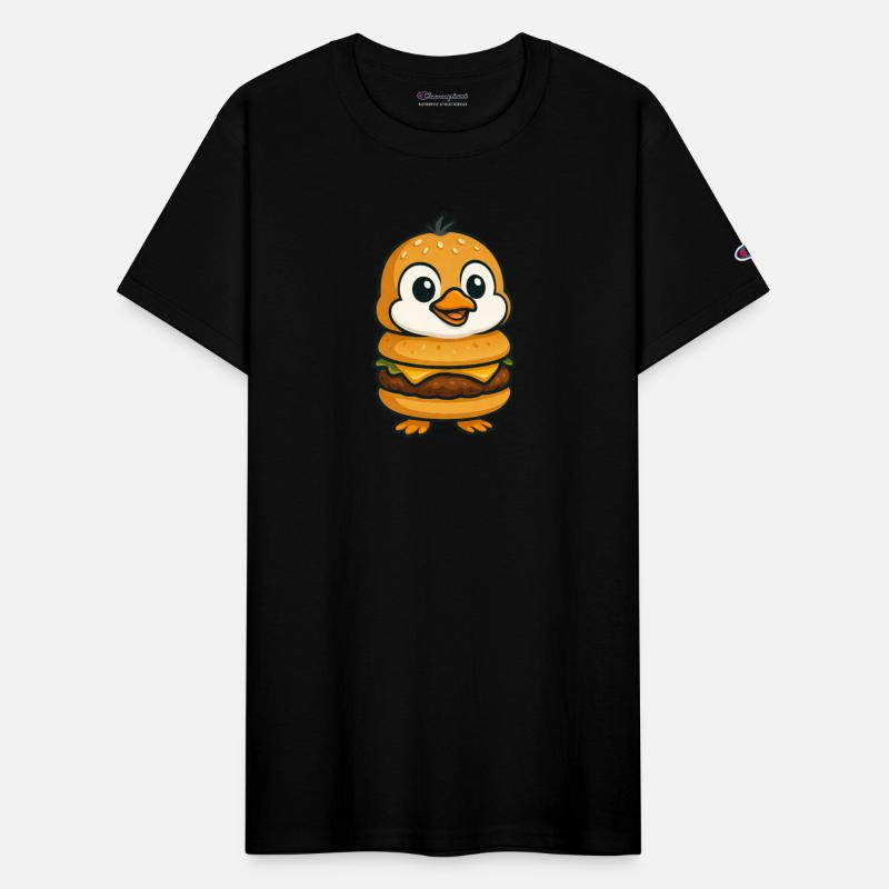 Funny penguin burger cheeseburger mythical creatur