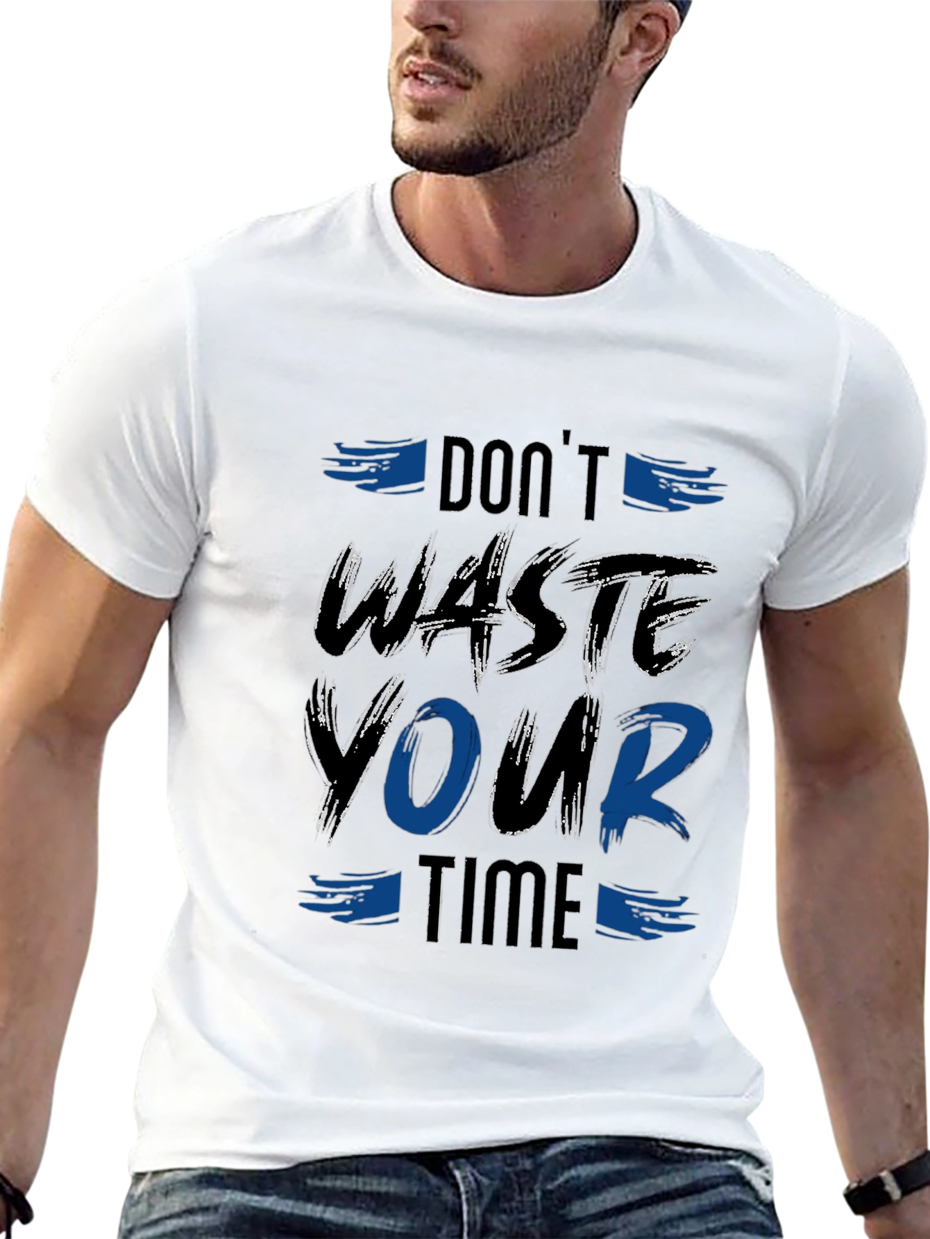 Dont Waste Your Time Graphic Tee - Black